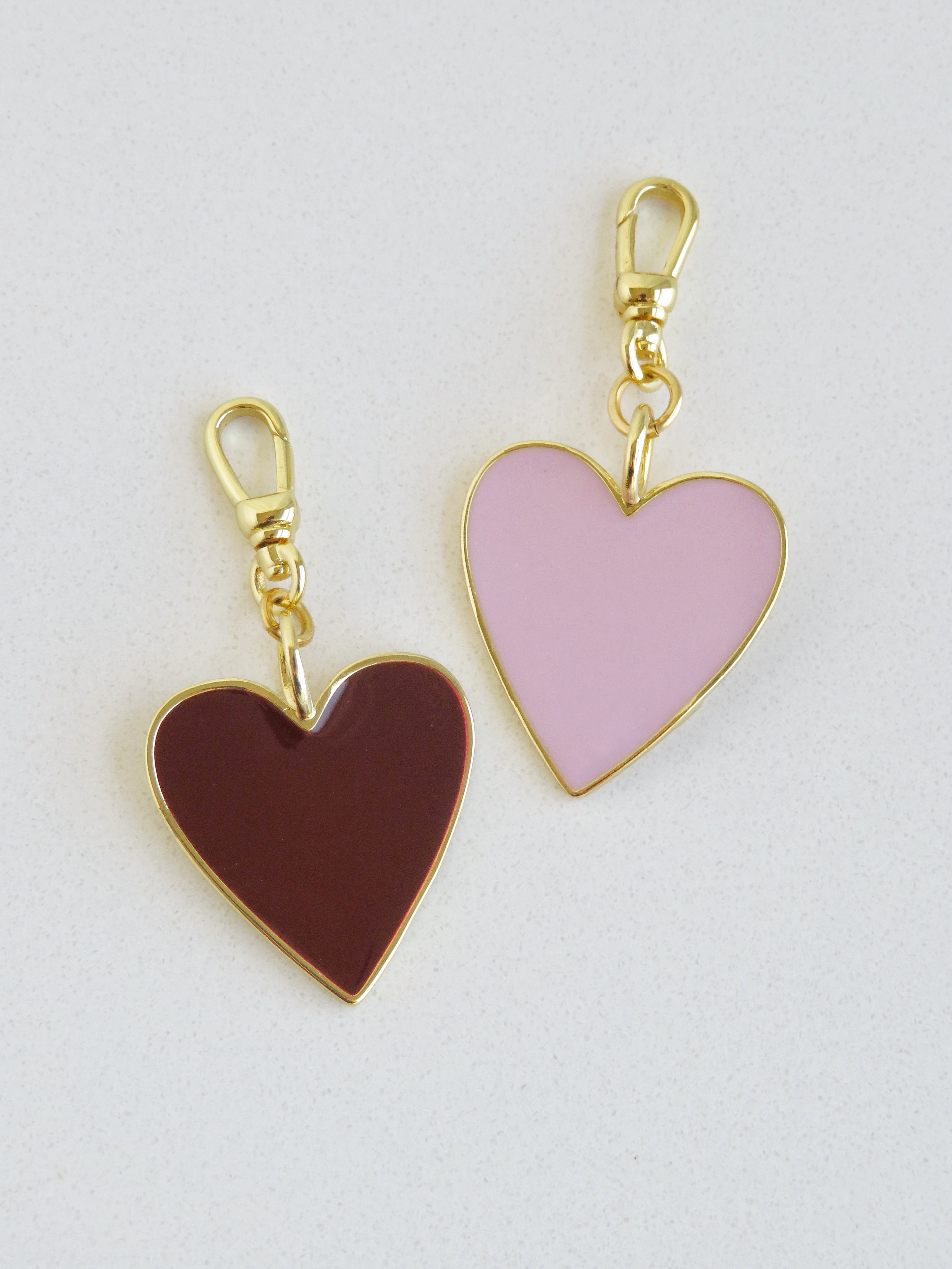 Enamel Heart Pendant on Swivel Clasp