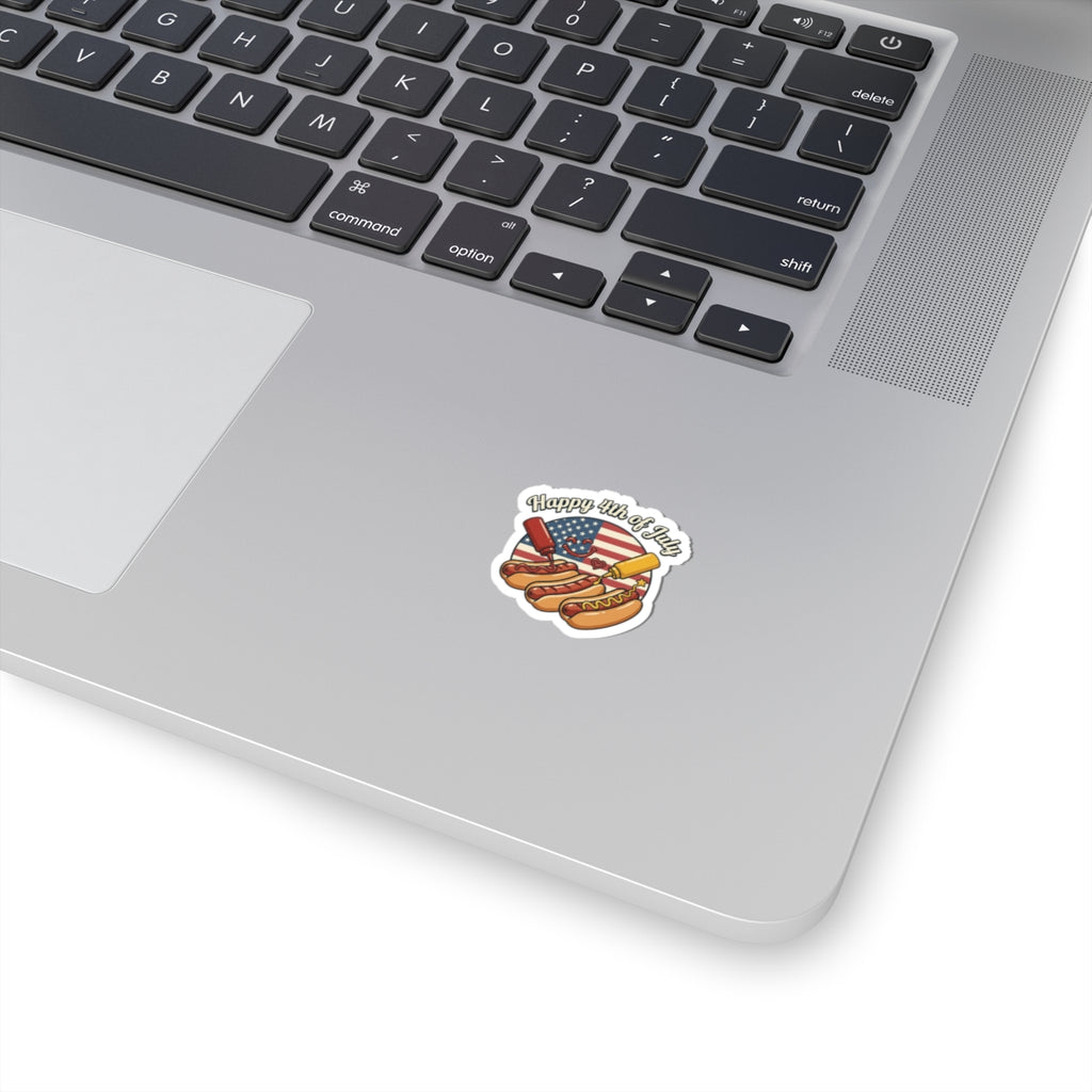Happy 4th of July Hot Dogs Sticker | patriotic, vintage Americana