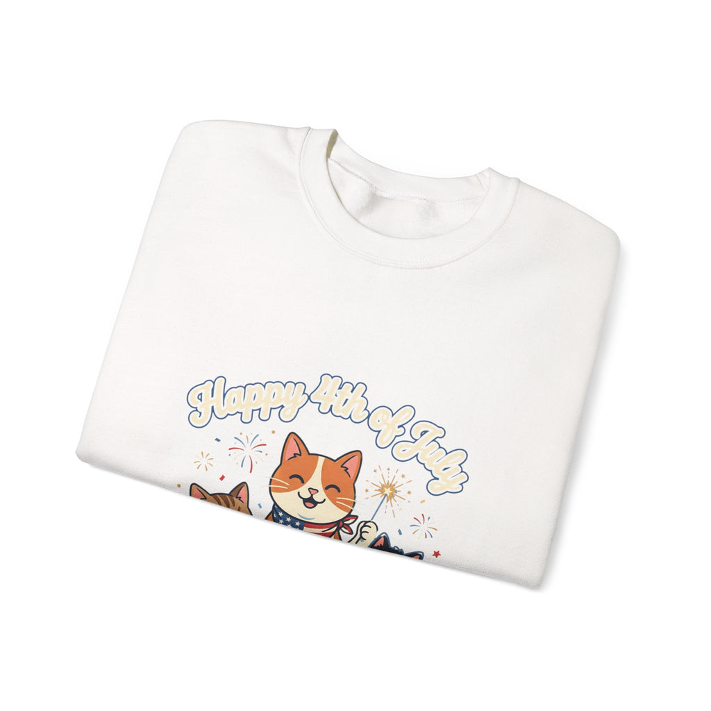Faith & Freedom Patriotic Cats Crewneck Sweatshirt | vintage Americana, July 4th