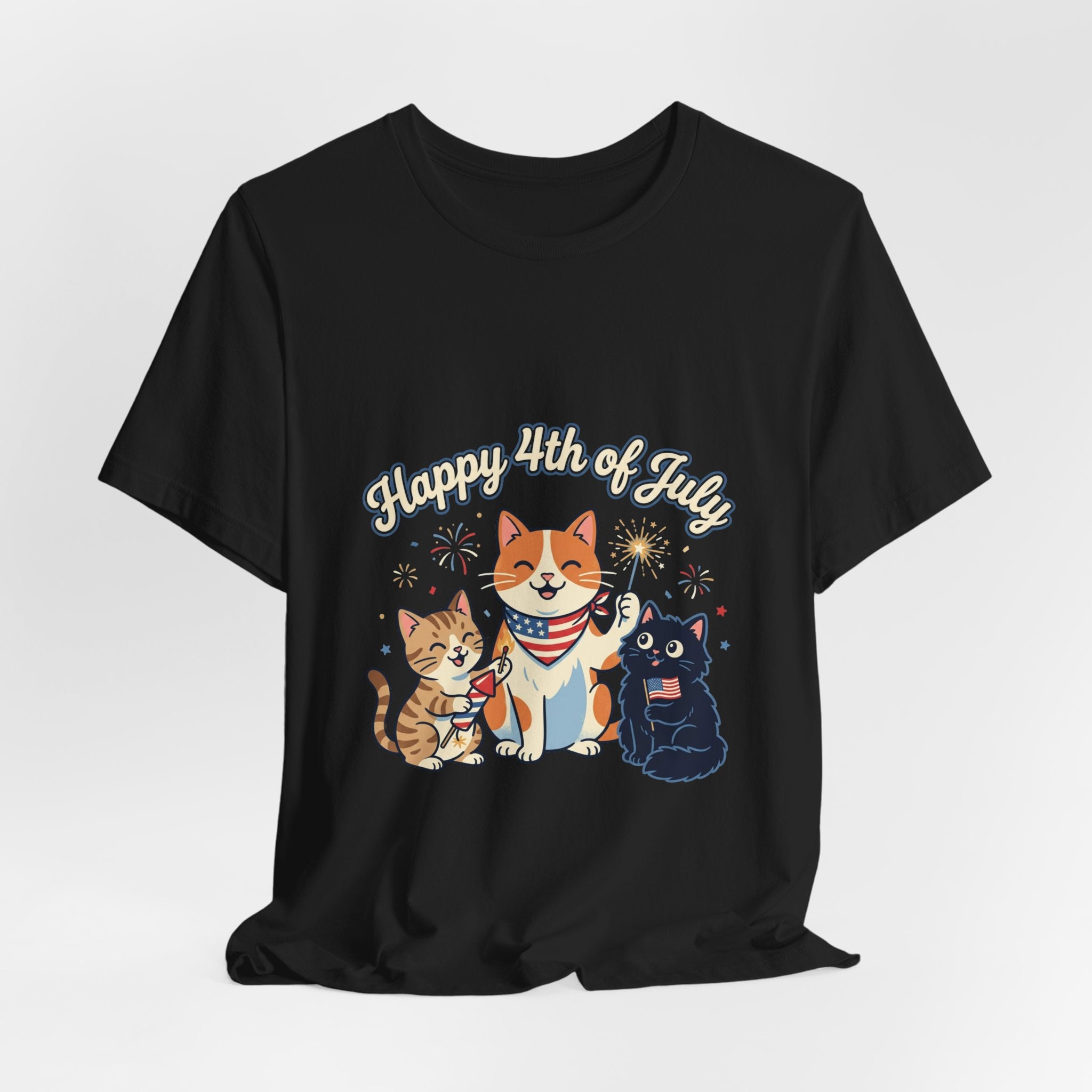 Faith & Freedom Cats Tee | Patriotic July 4th, Vintage Americana
