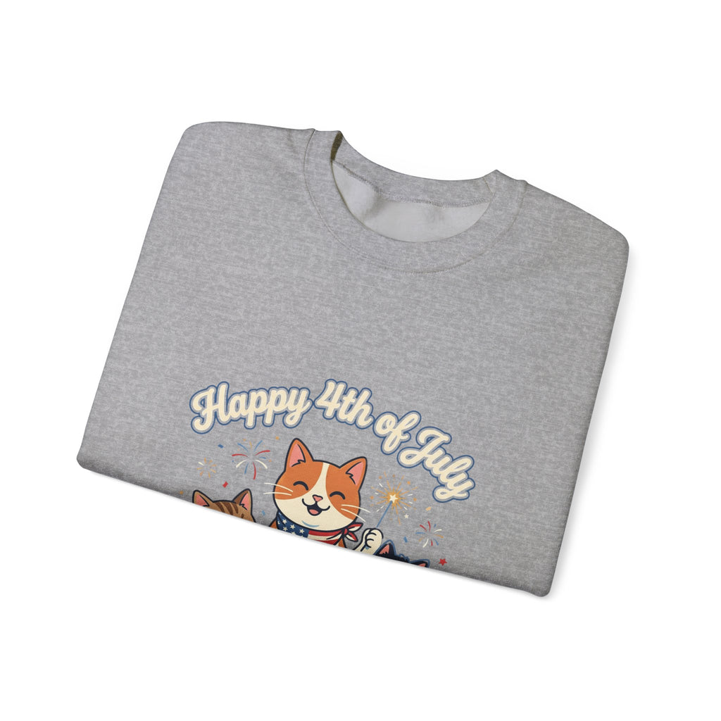 Faith & Freedom Patriotic Cats Crewneck Sweatshirt | vintage Americana, July 4th