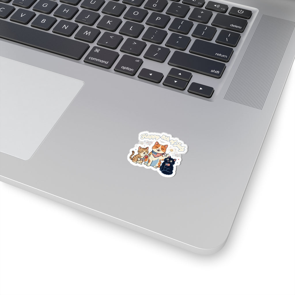 Faith & Freedom 4th of July Cats Kiss-Cut Stickers | Patriotic, Vintage Americana
