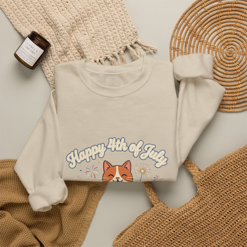 Faith & Freedom Patriotic Cats Crewneck Sweatshirt | vintage Americana, July 4th