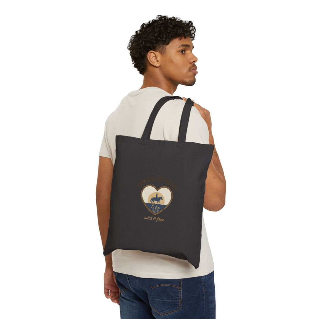 Cowgirl at Heart Tote | Western rustic prairie, desert rodeo canvas