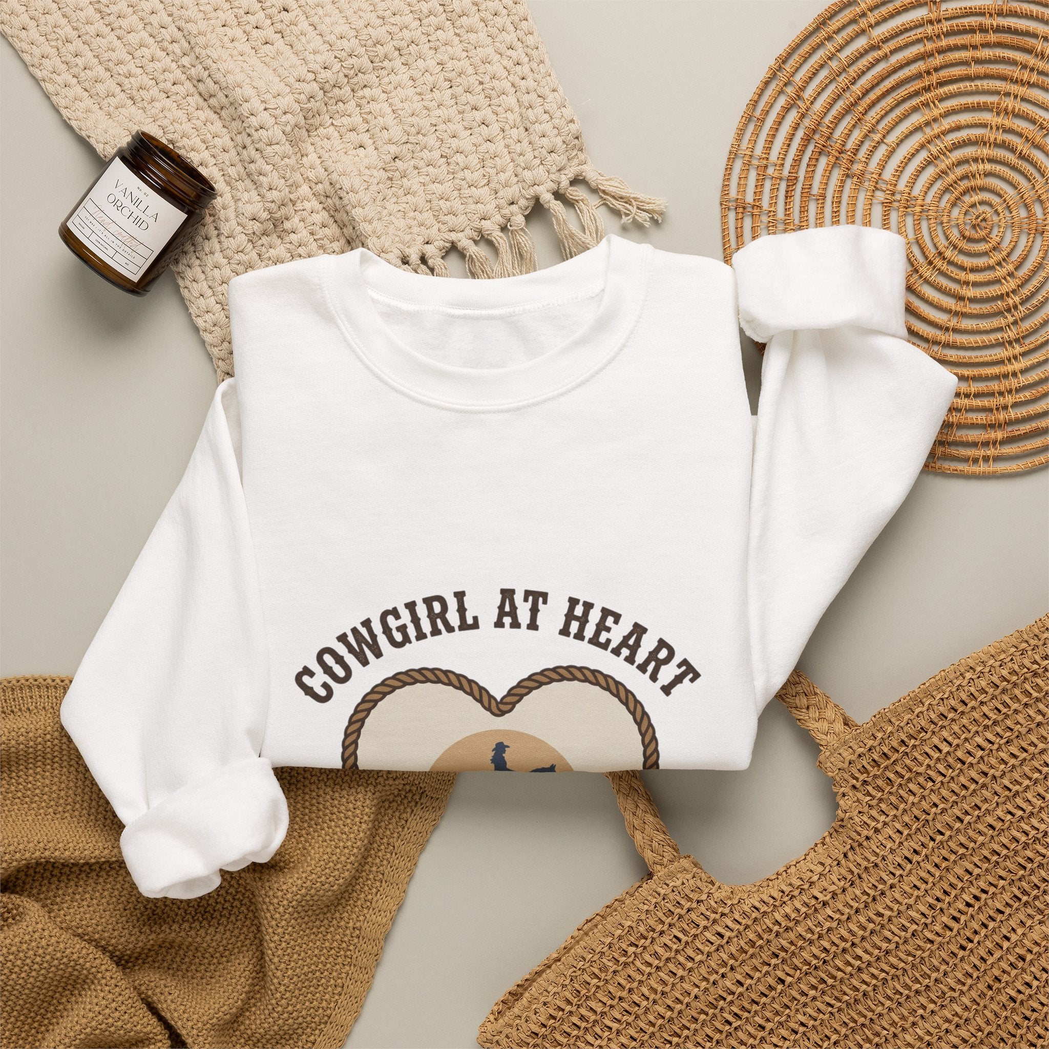 Cowgirl at Heart Sweatshirt | western rustic prairie, rodeo vintage