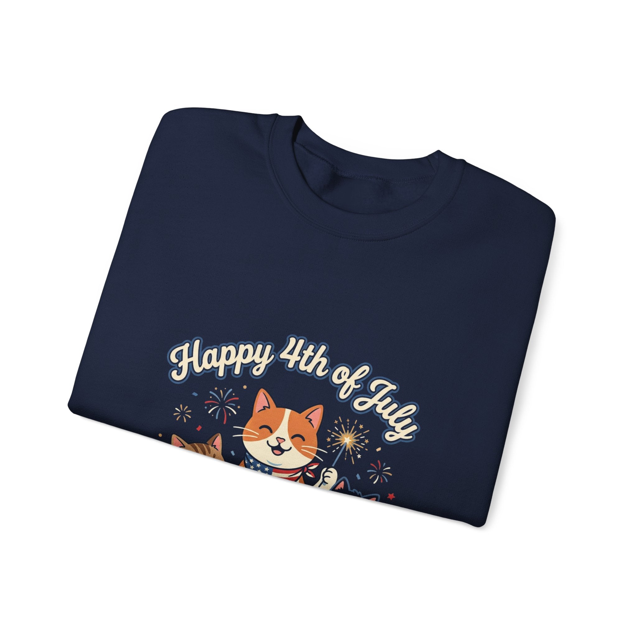Faith & Freedom Patriotic Cats Crewneck Sweatshirt | vintage Americana, July 4th