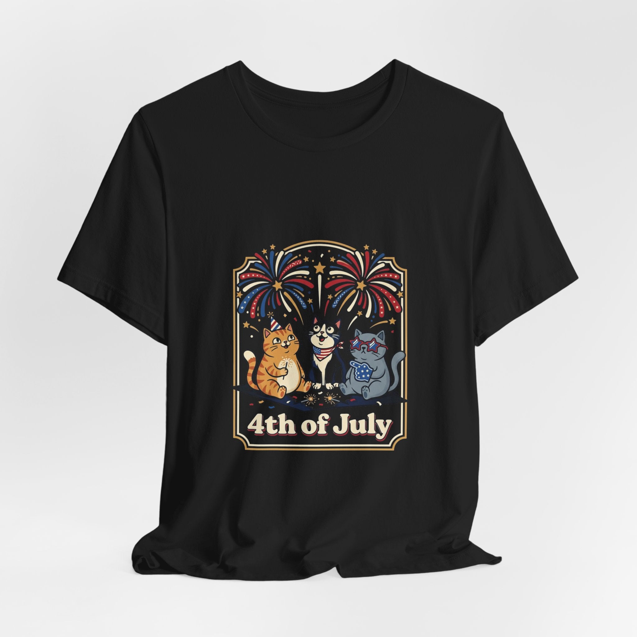 Patriotic Cats July 4th Tee | faith-based vintage Americana