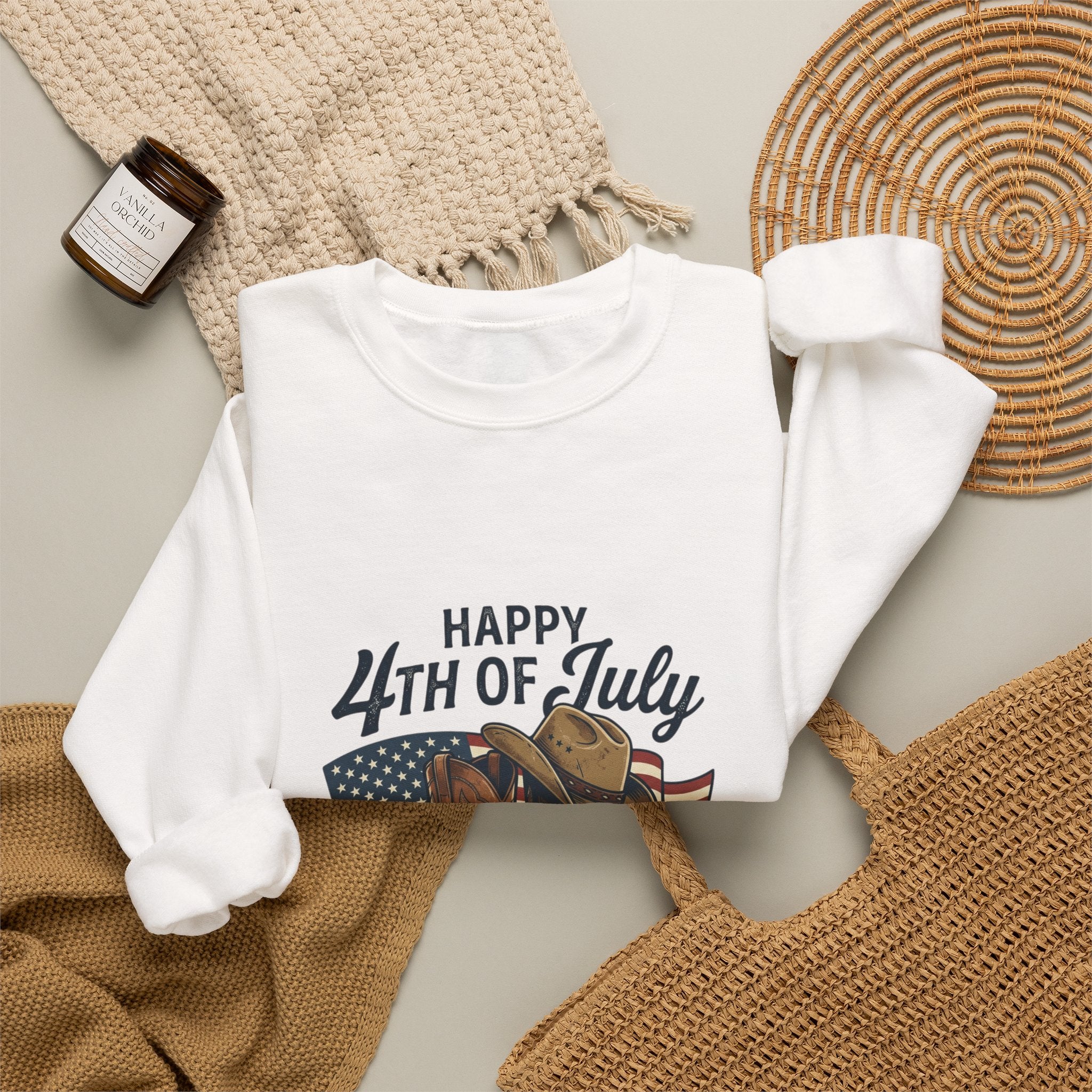 4th of July Cowboy Boots Sweatshirt | western, rustic