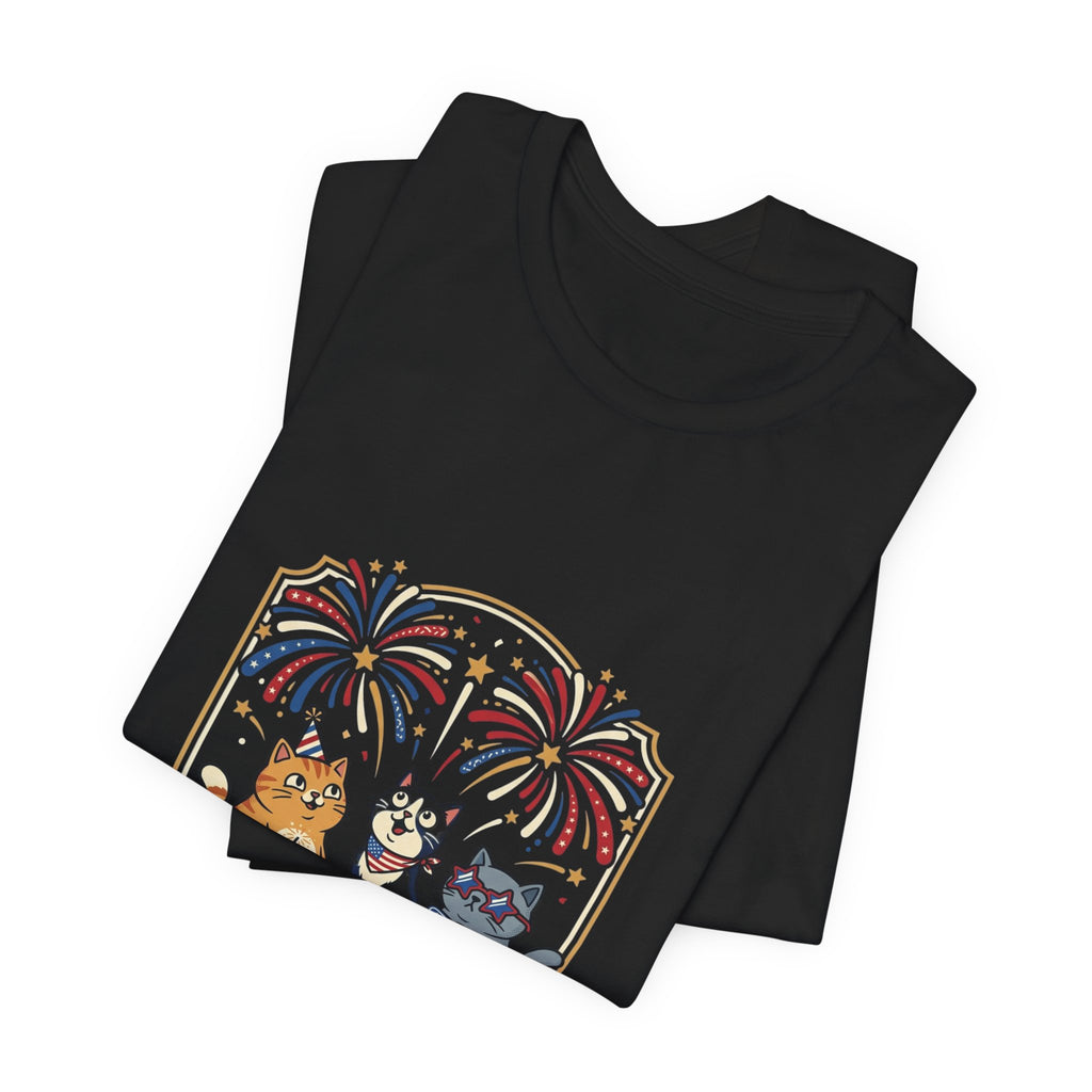 Patriotic Cats July 4th Tee | faith-based vintage Americana