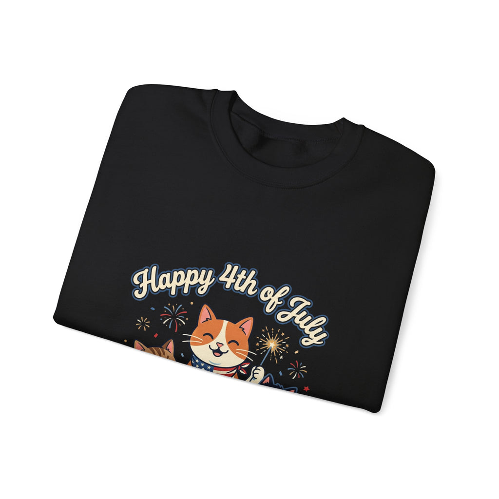 Faith & Freedom Patriotic Cats Crewneck Sweatshirt | vintage Americana, July 4th