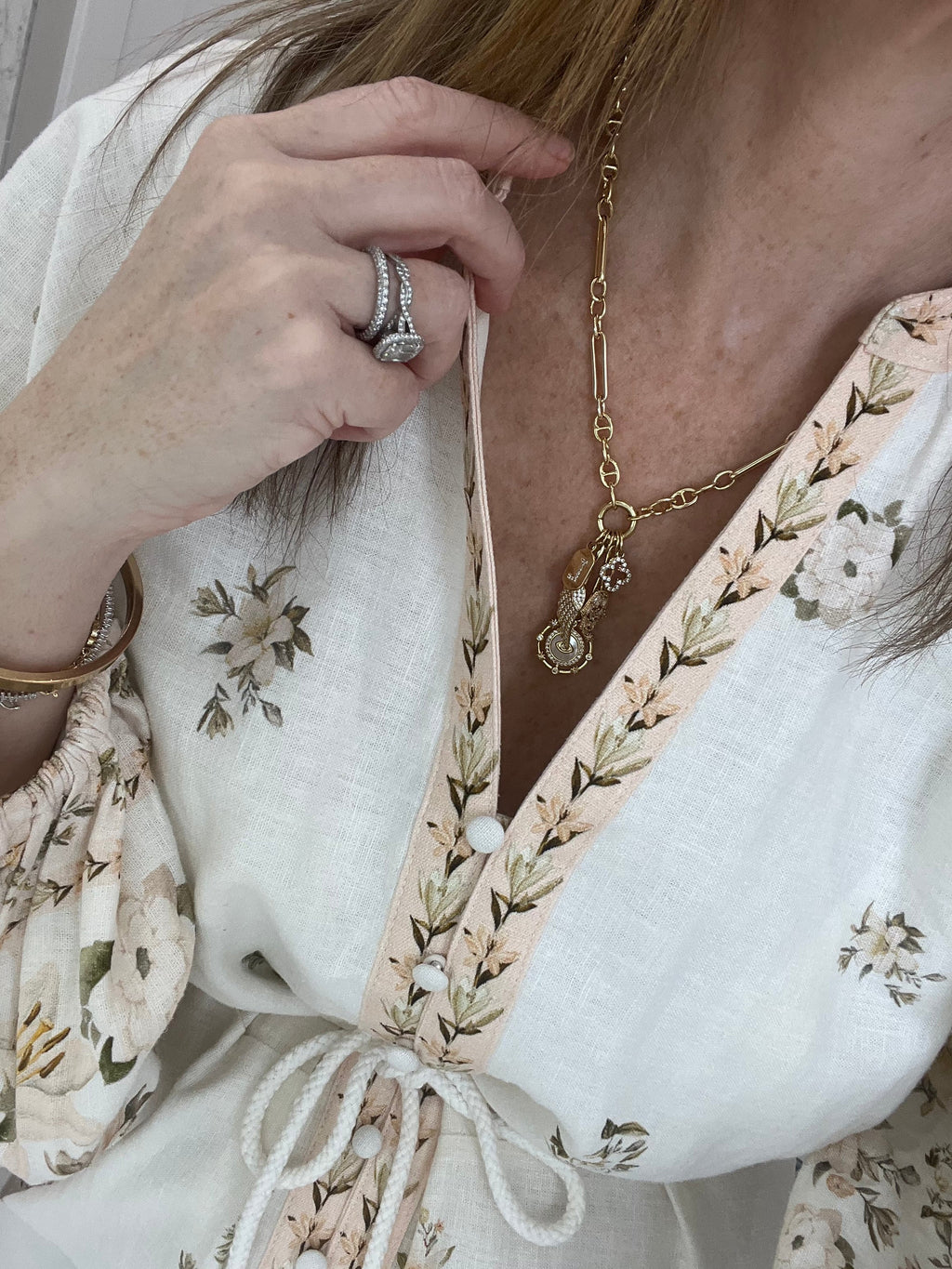 Love & Divine Guidance Charm Cluster Necklace - Sanxenxo Link