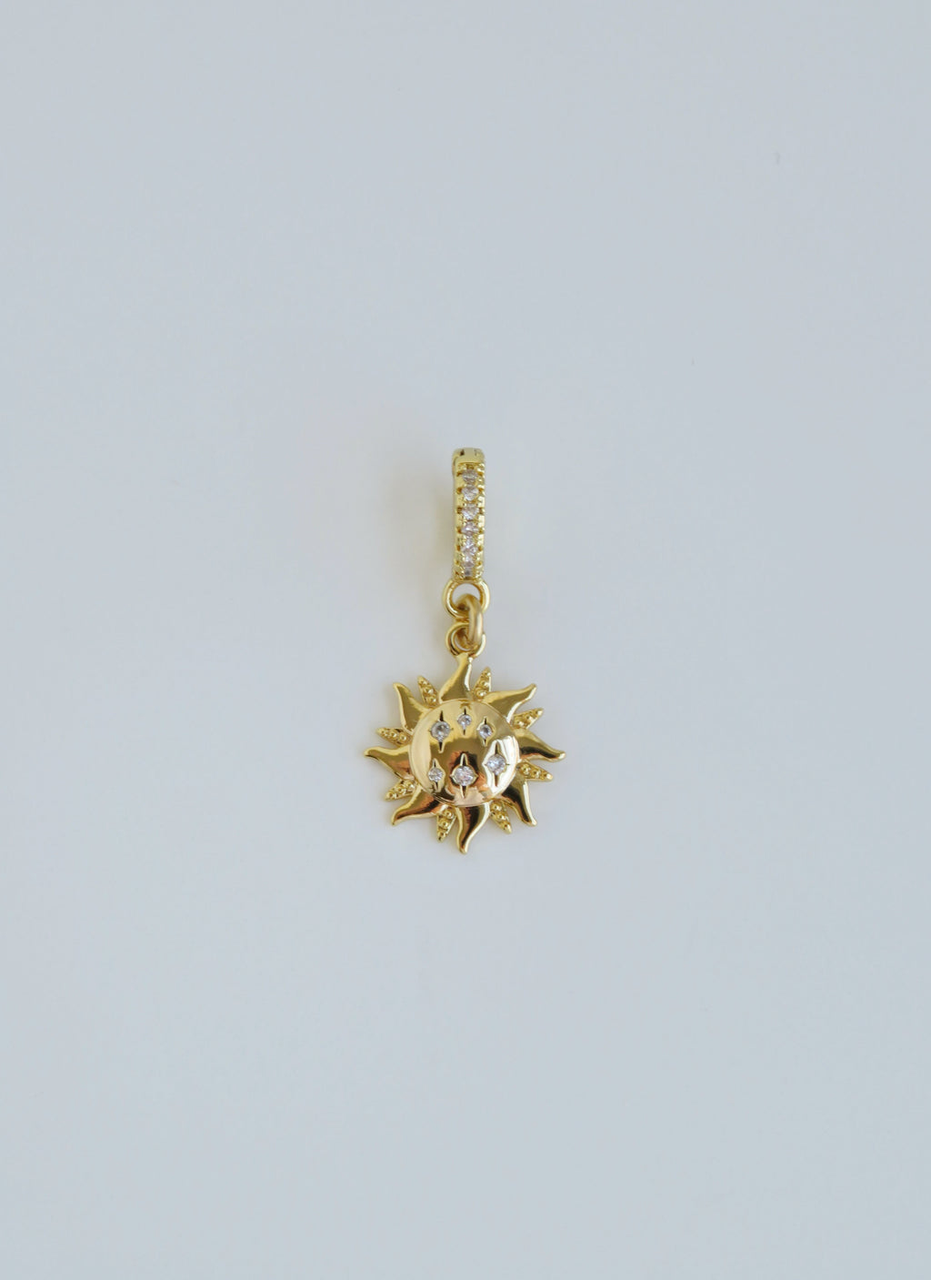 Petite Bohemian Sun Charm on Diamond Clasp