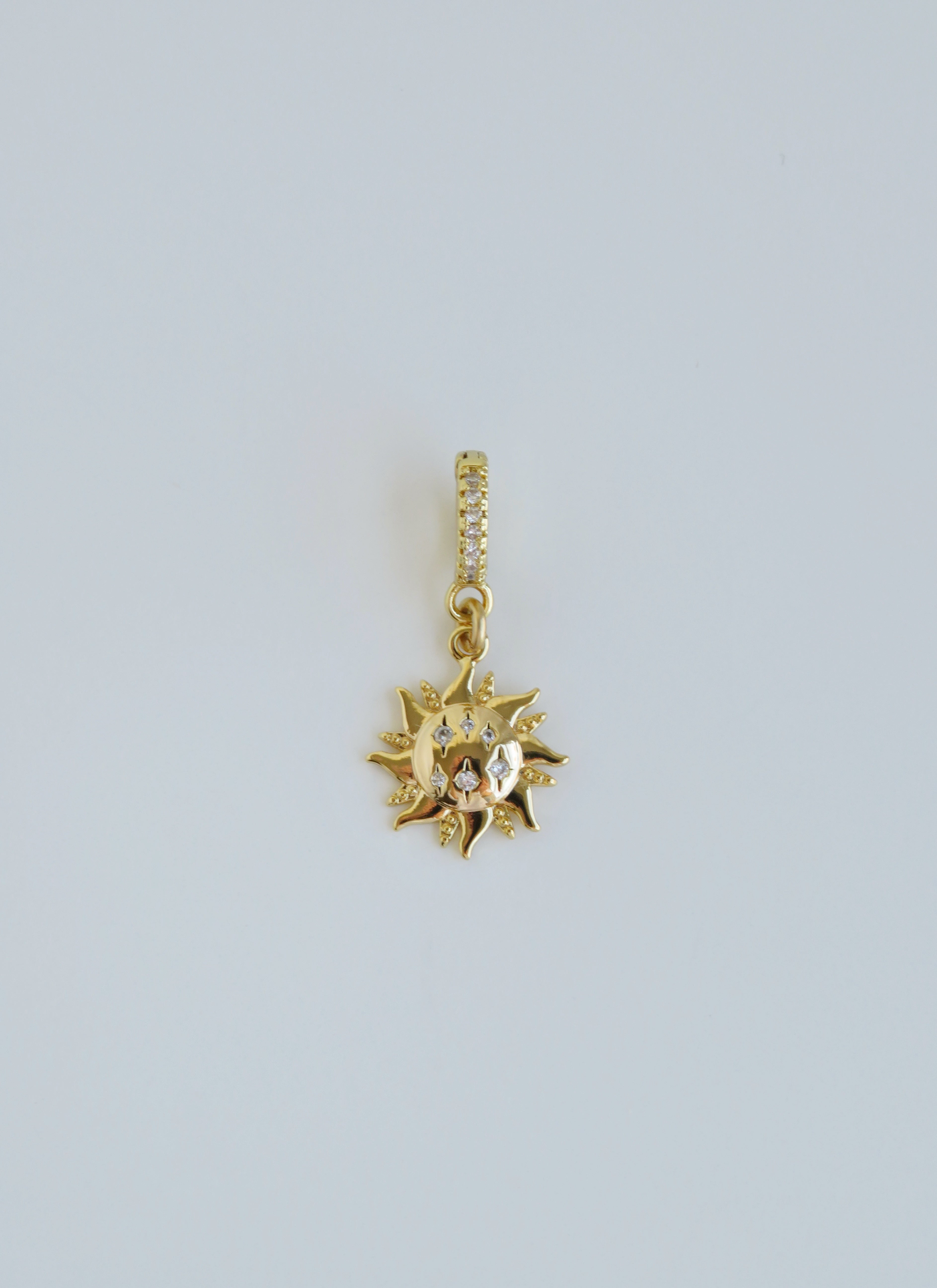 Petite Bohemian Sun Charm on Diamond Clasp