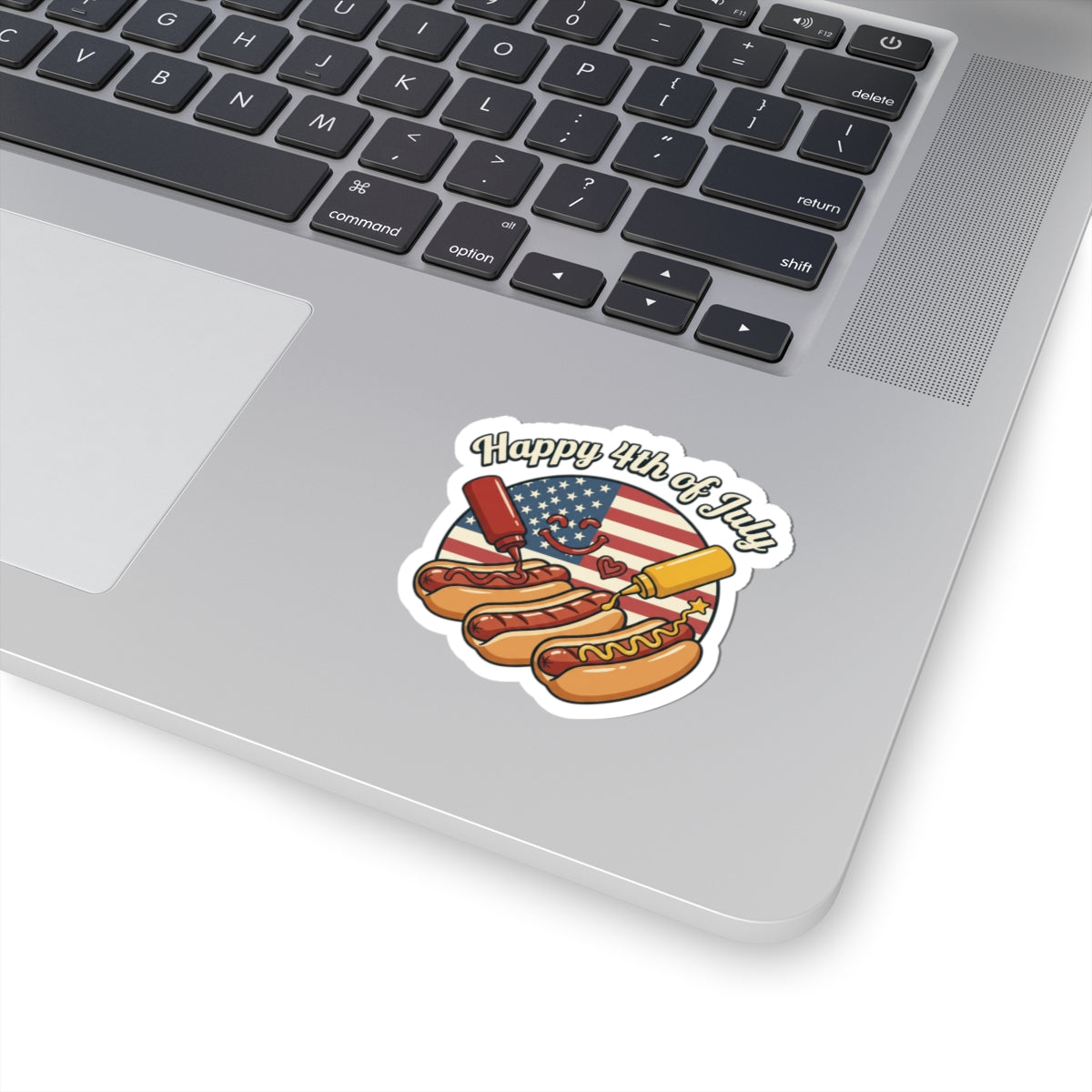 Happy 4th of July Hot Dogs Sticker | patriotic, vintage Americana