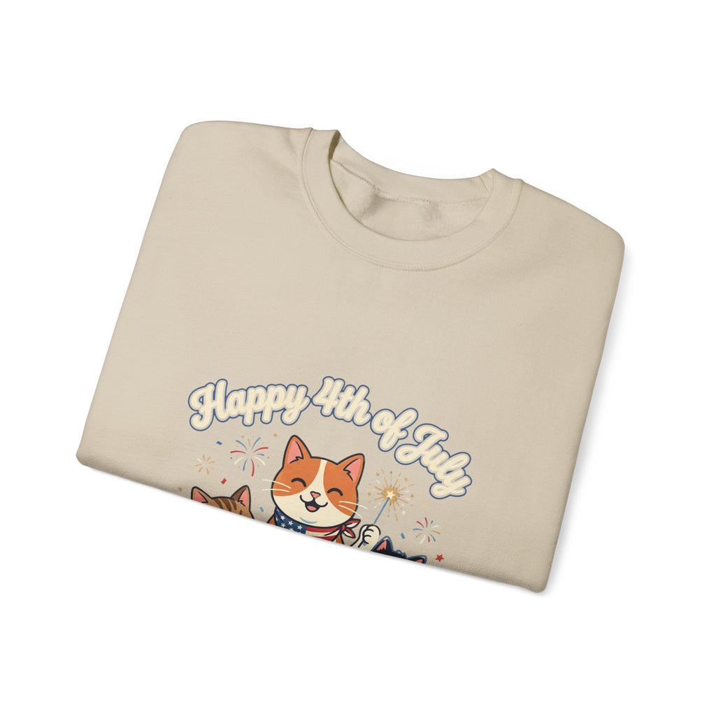 Faith & Freedom Patriotic Cats Crewneck Sweatshirt | vintage Americana, July 4th