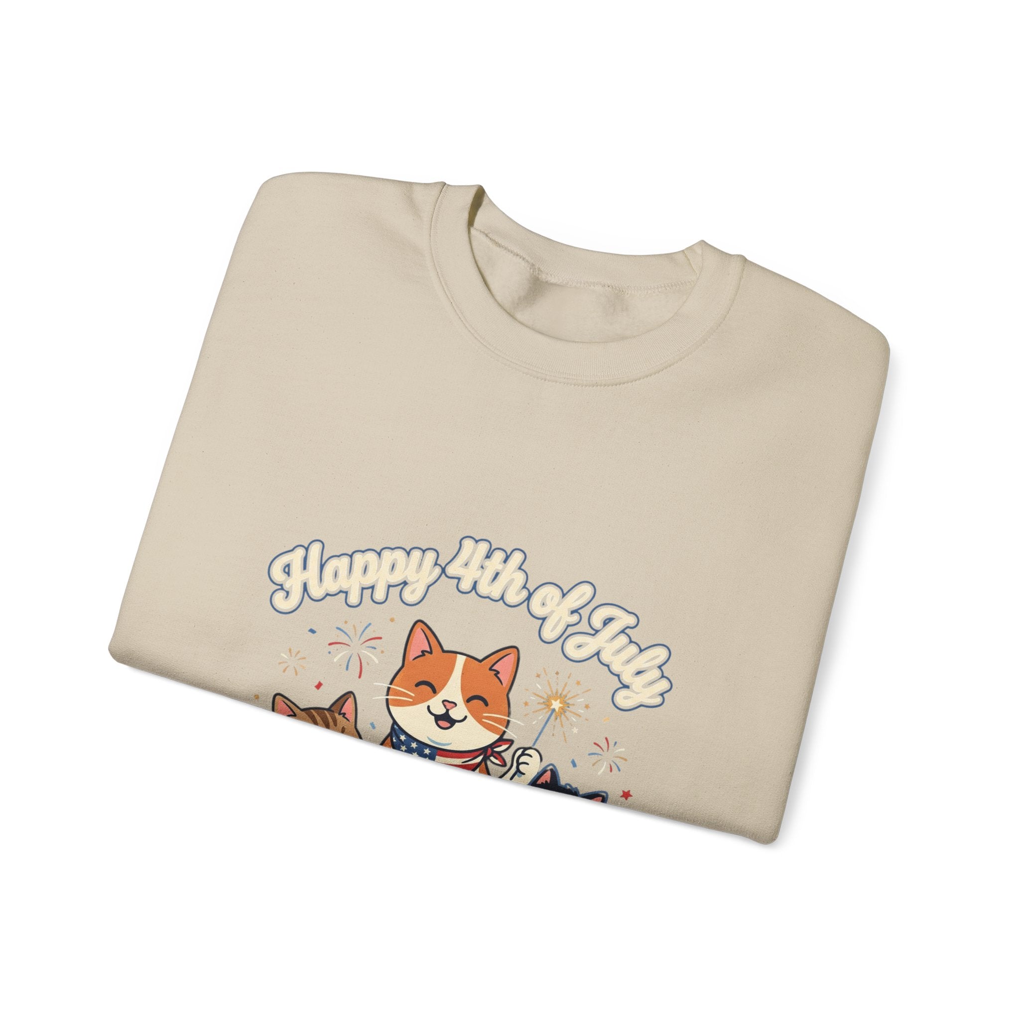 Faith & Freedom Patriotic Cats Crewneck Sweatshirt | vintage Americana, July 4th