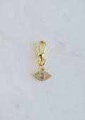Amber Evil Eye Charm on Swivel Clasp