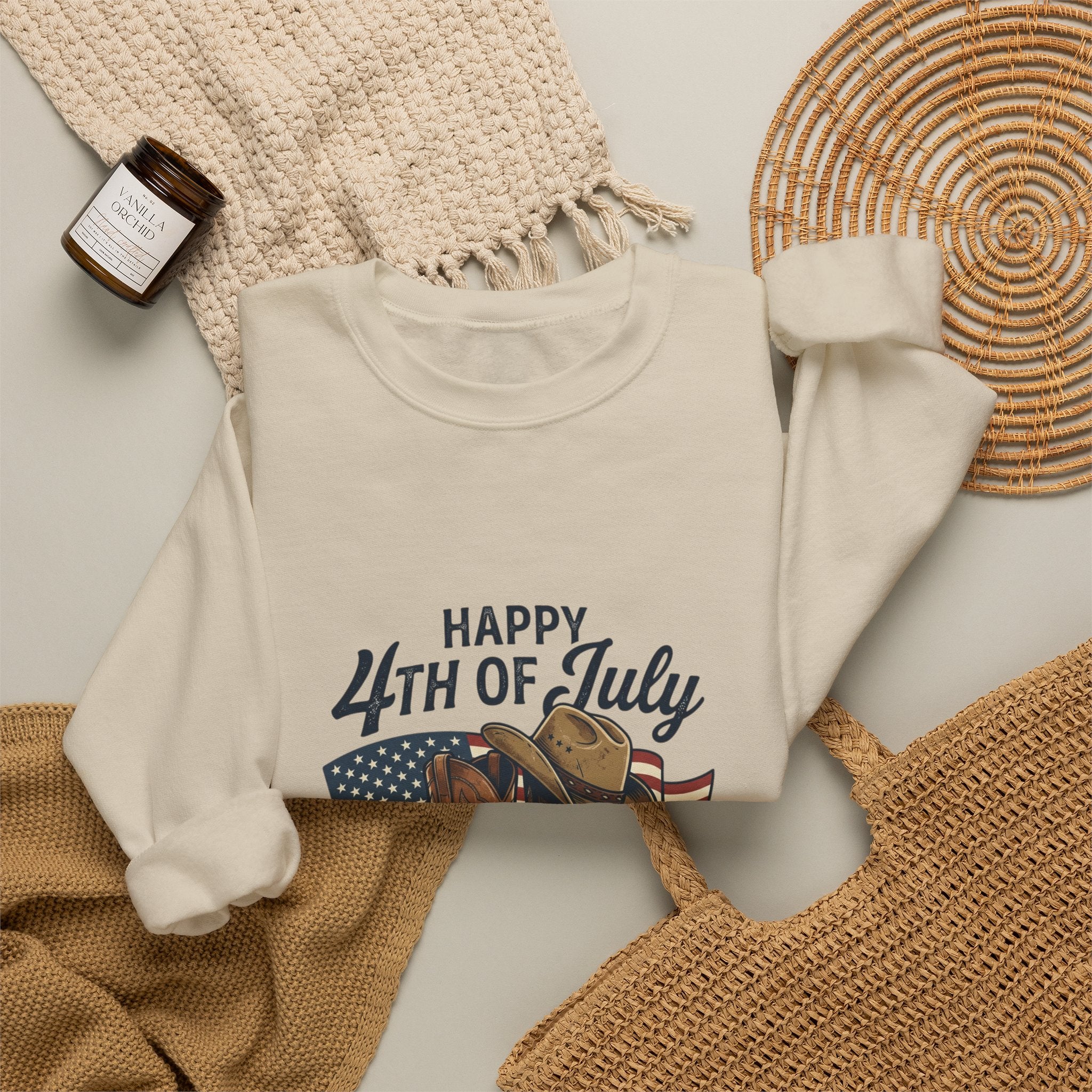 4th of July Cowboy Boots Sweatshirt | western, rustic