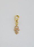 Baguette Diamond Hamsa - Hand of God Charm on Swivel Clasp