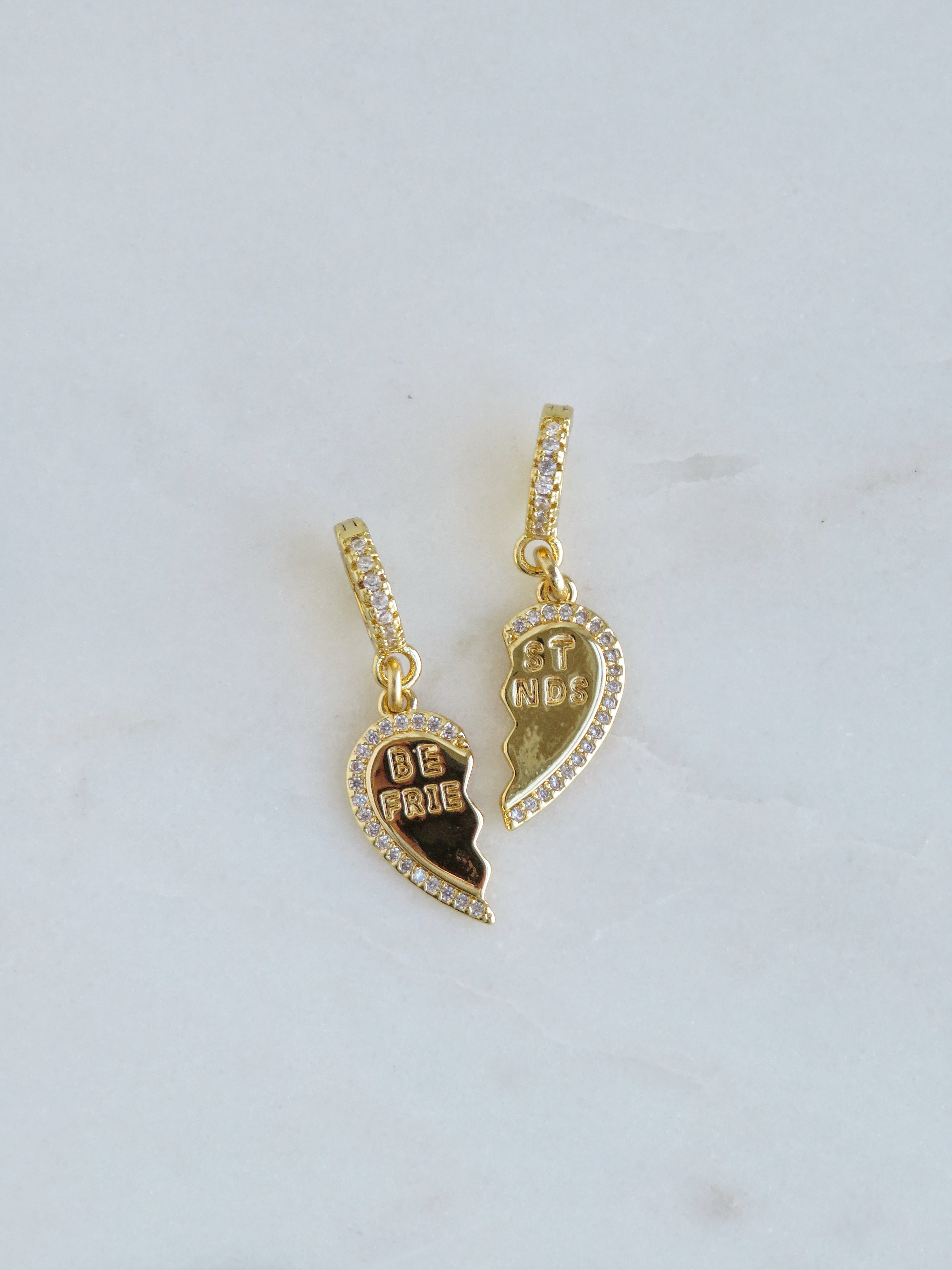 Best Friend Heart Pendant on Diamond Hinged Clasp