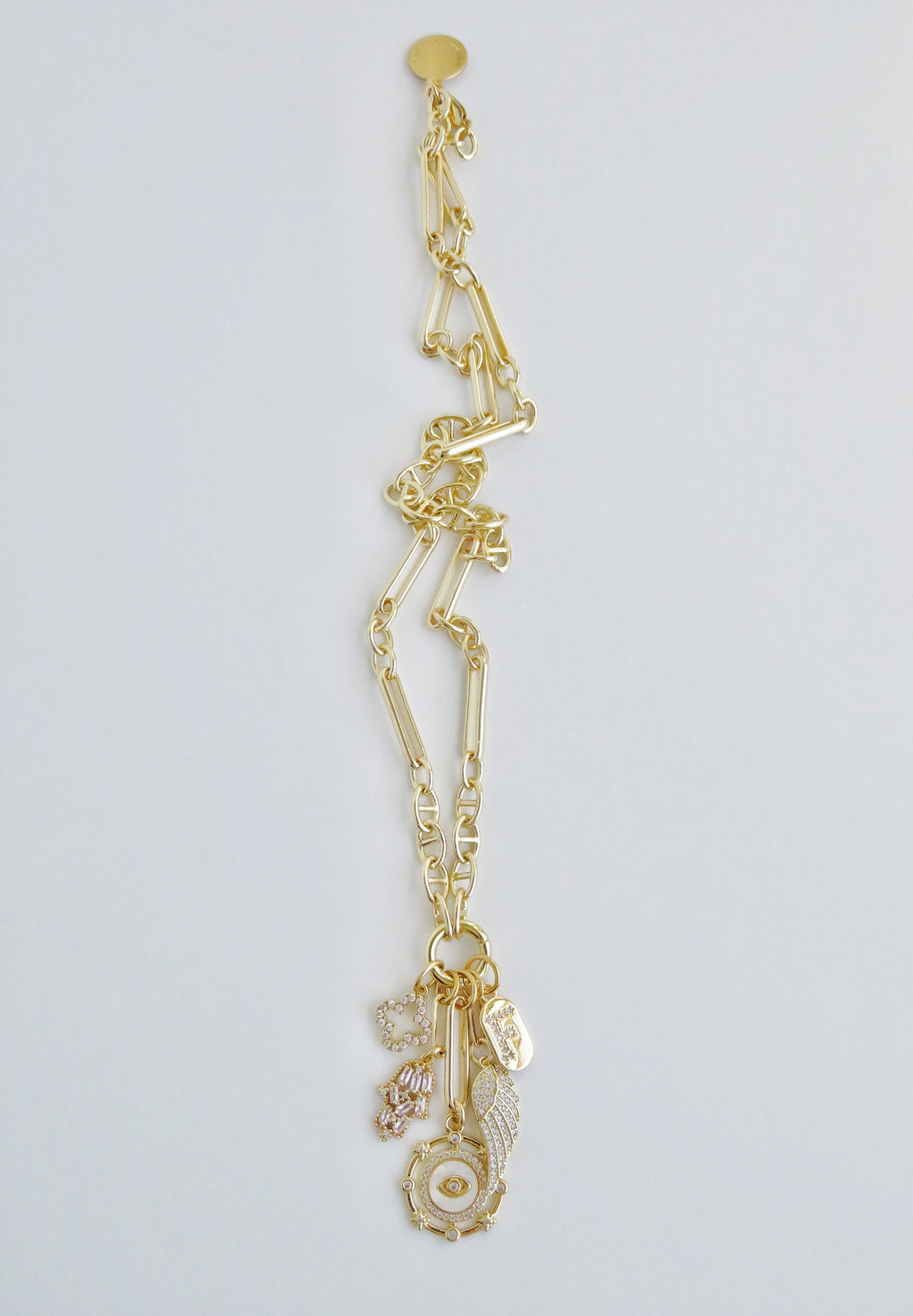Love & Divine Guidance Charm Cluster Necklace - Sanxenxo Link