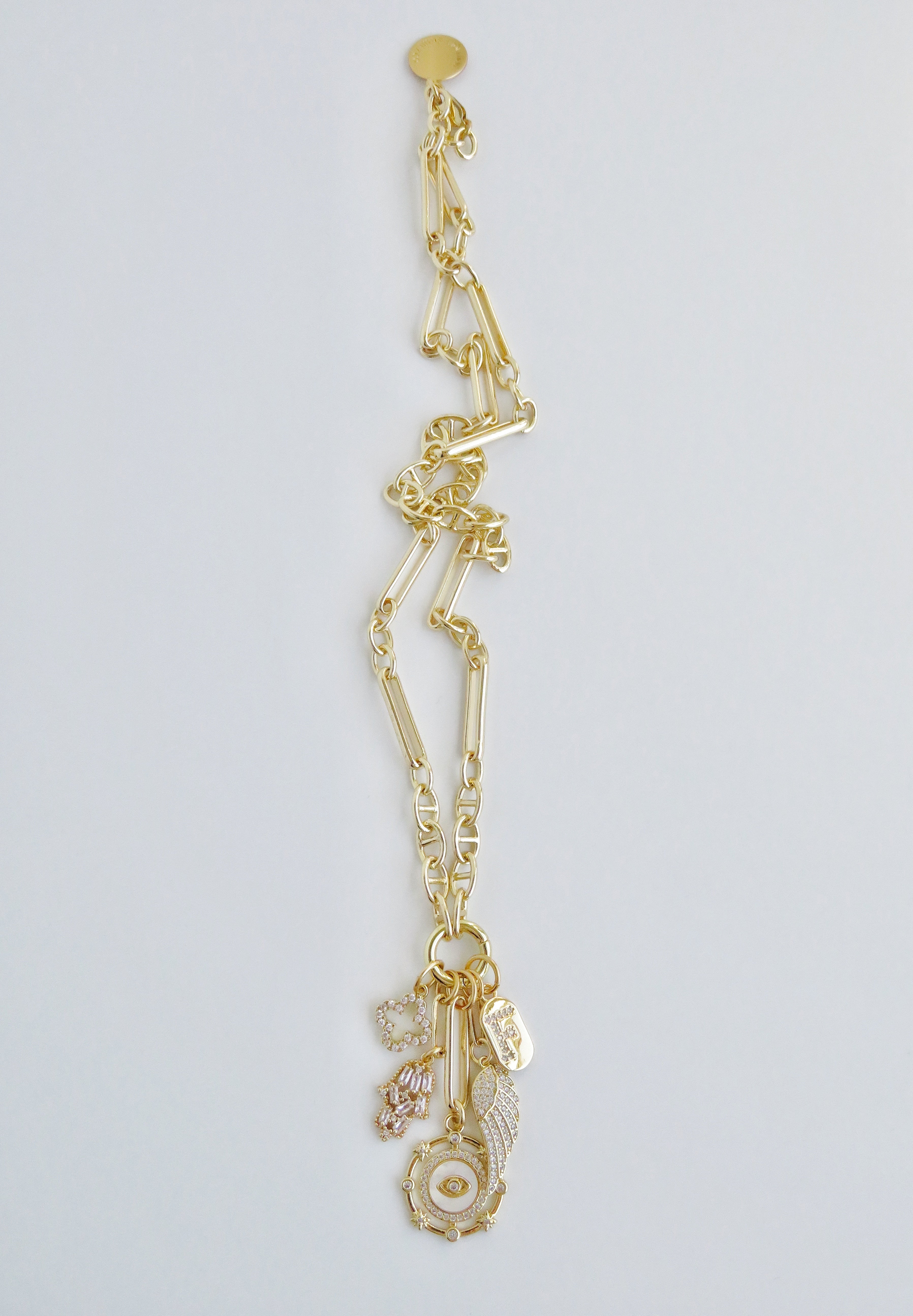 Love & Divine Guidance Charm Cluster Necklace - Sanxenxo Link