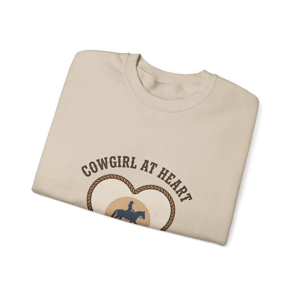 Cowgirl at Heart Sweatshirt | western rustic prairie, rodeo vintage