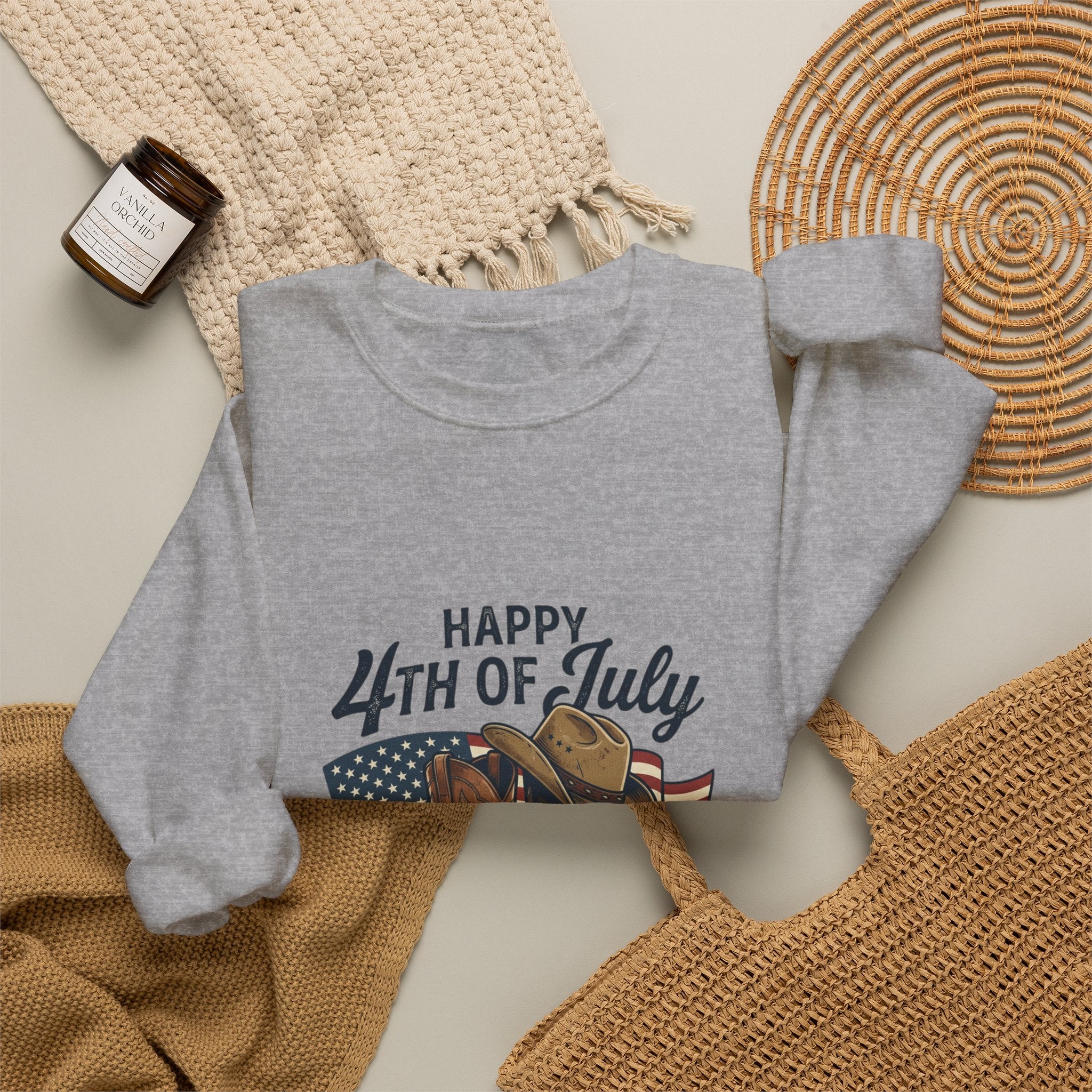 4th of July Cowboy Boots Sweatshirt | western, rustic