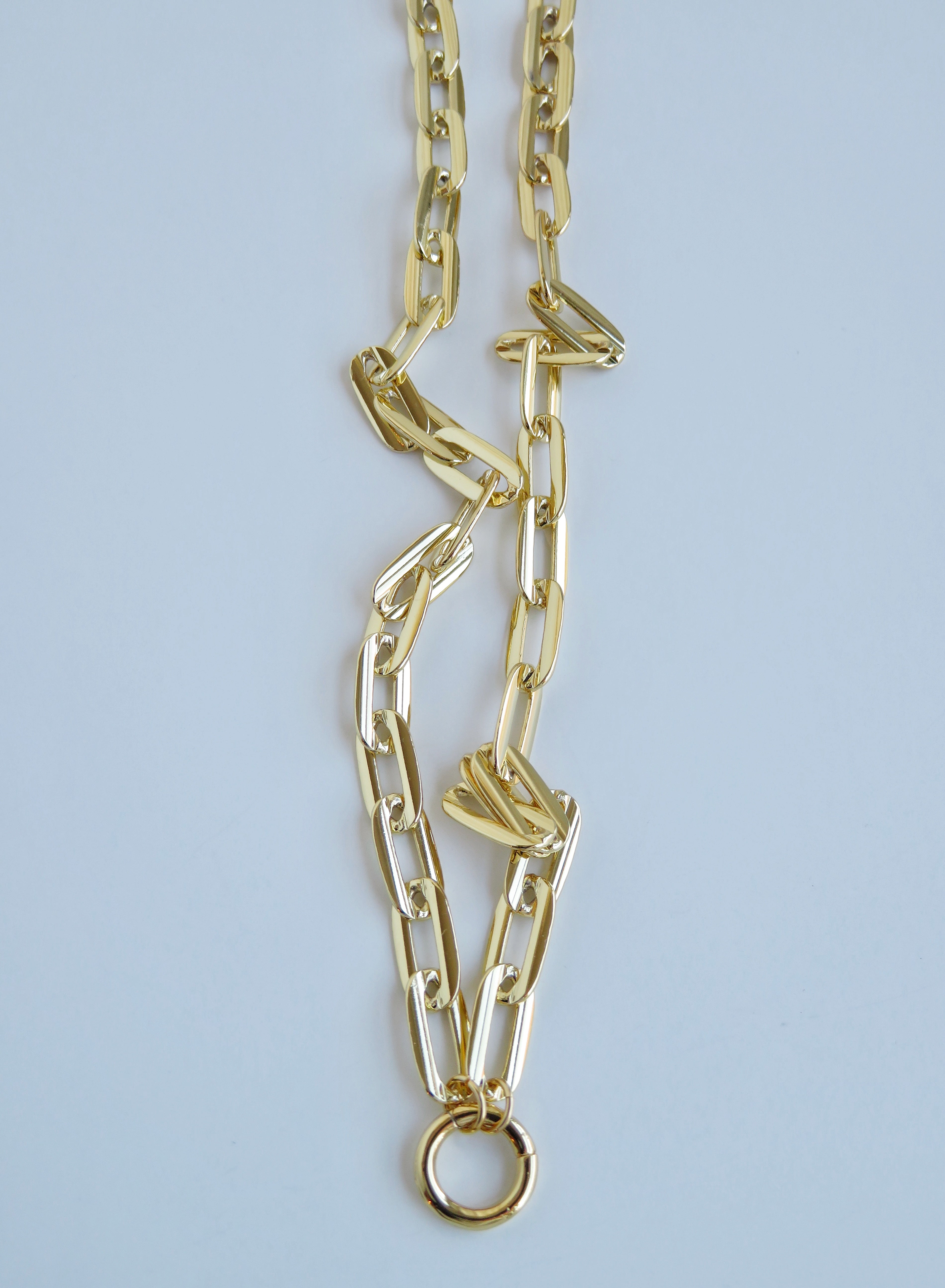 Elliptical Charm Holder Necklace - Clicker Clasp