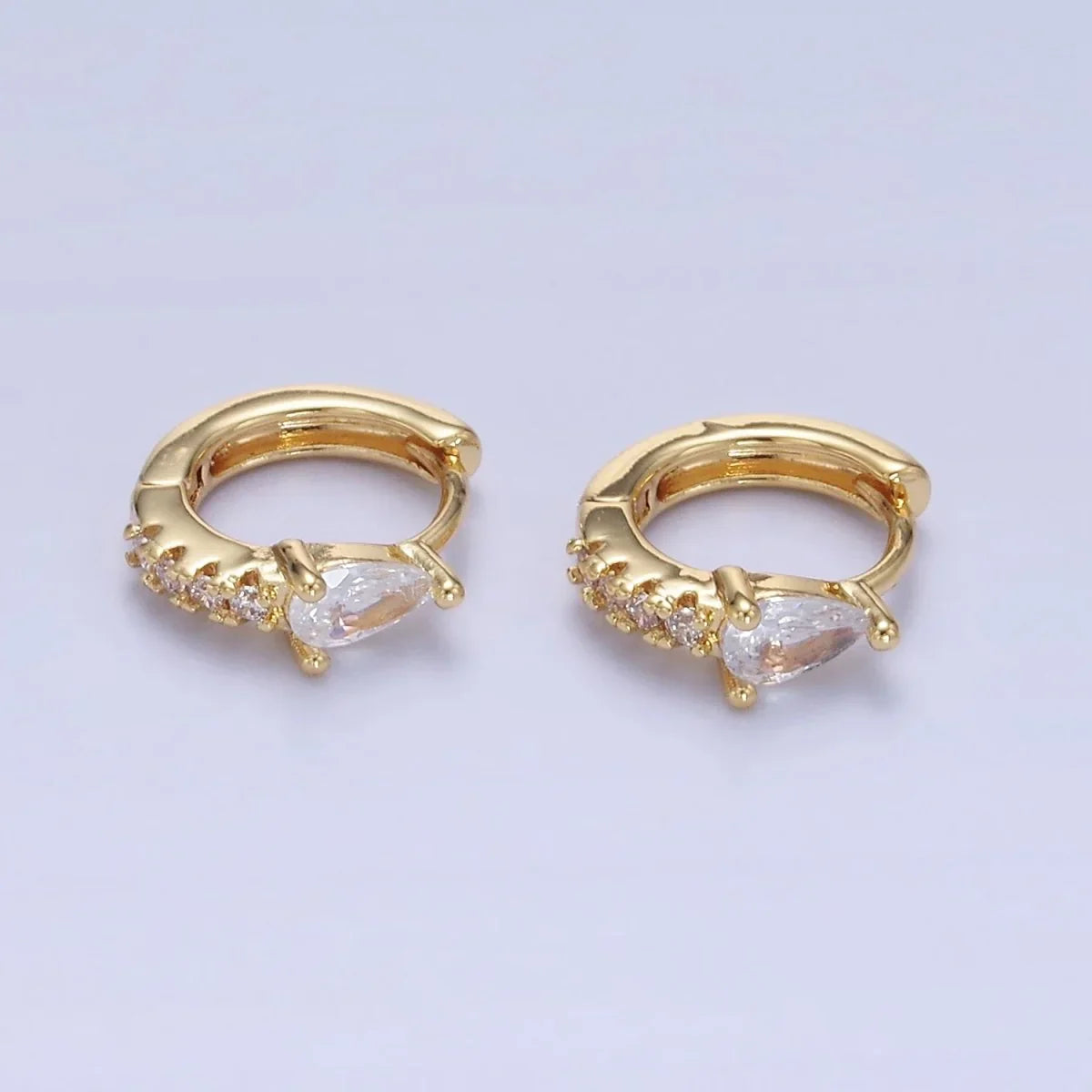 Teardrop Diamond Hoops