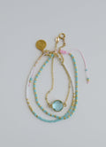 Aqua Crystal Shimmer - Beaded Wrist Stack