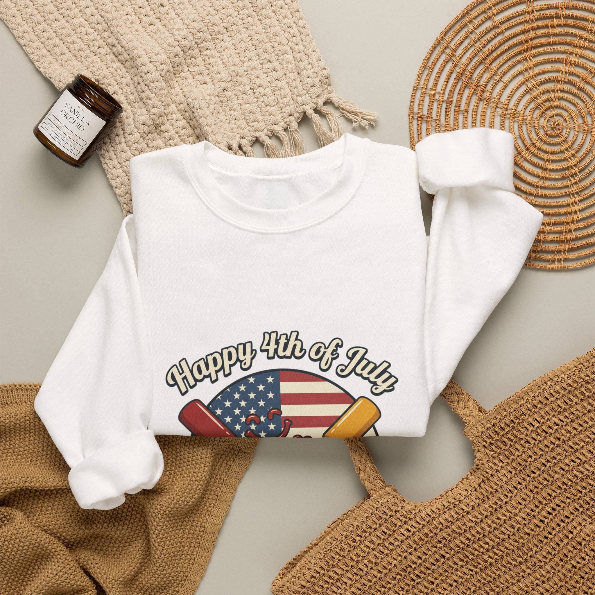Faith & Freedom Retro July 4th Hot Dogs Sweatshirt | Vintage Americana, Patriotic
