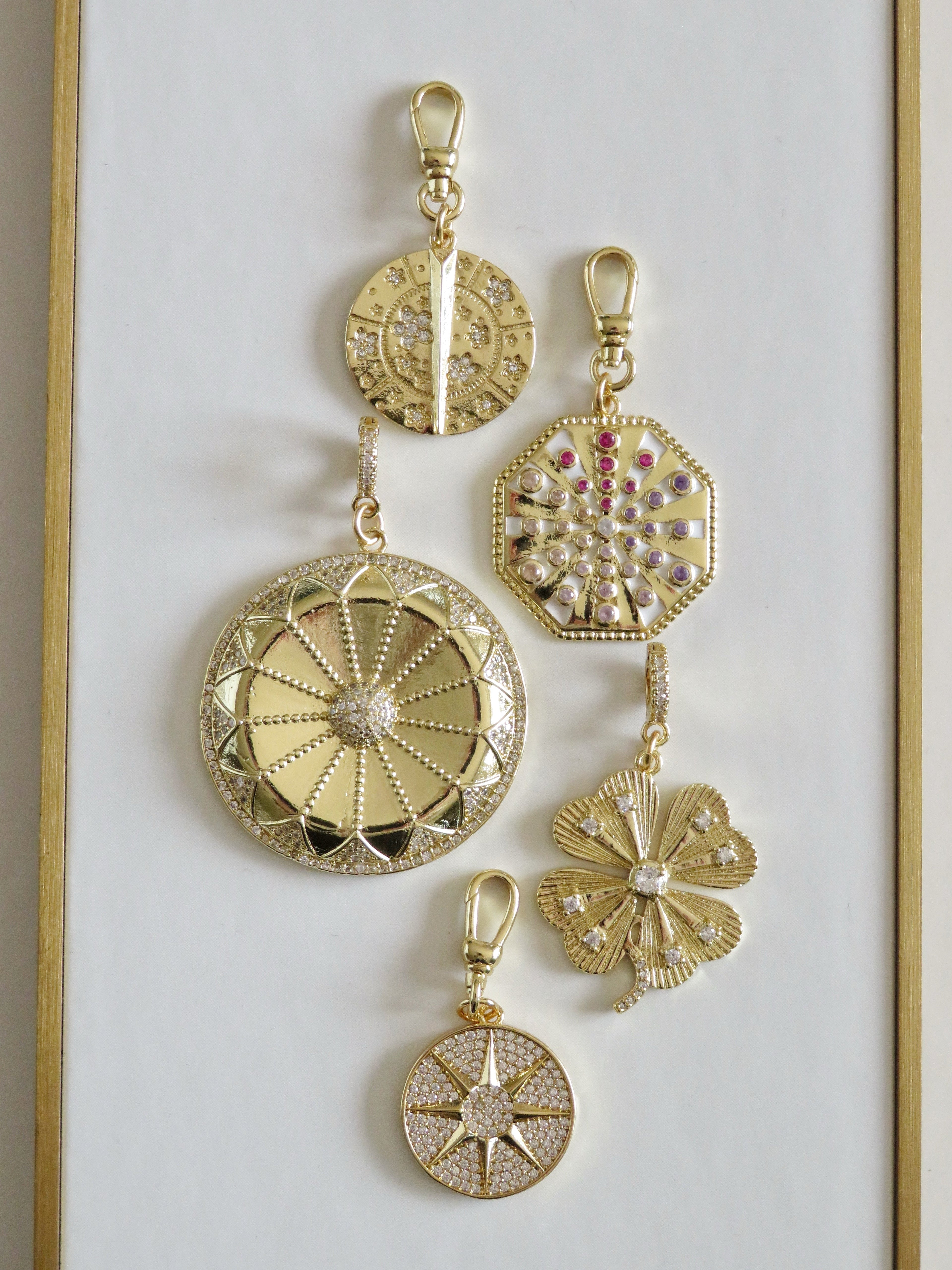 Colorful Octogan Pendant on Swivel Clasp