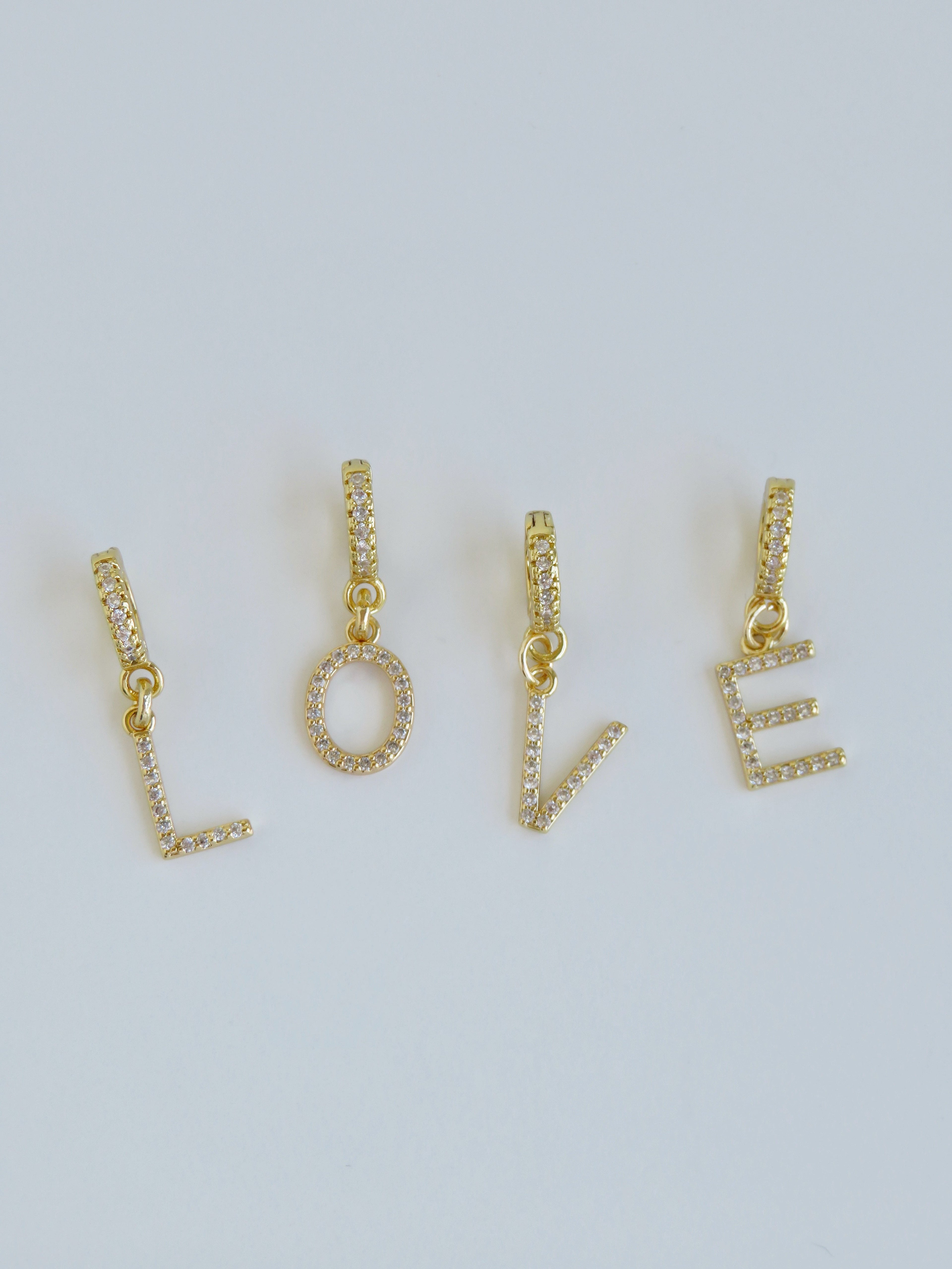 Diamond Initial Charm with Diamond Clasp