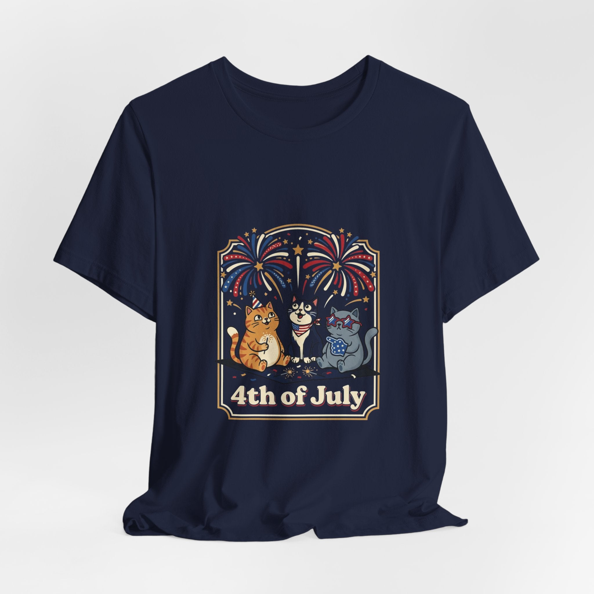 Patriotic Cats July 4th Tee | faith-based vintage Americana