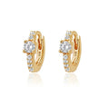 Petite Round Diamond Huggie Hoops - Sterling Silver