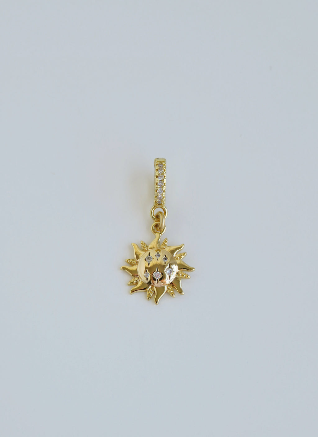 Petite Bohemian Sun Charm on Diamond Clasp