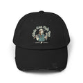 Fishing Cap — "Girls Can Fish Too" Distressed Hat