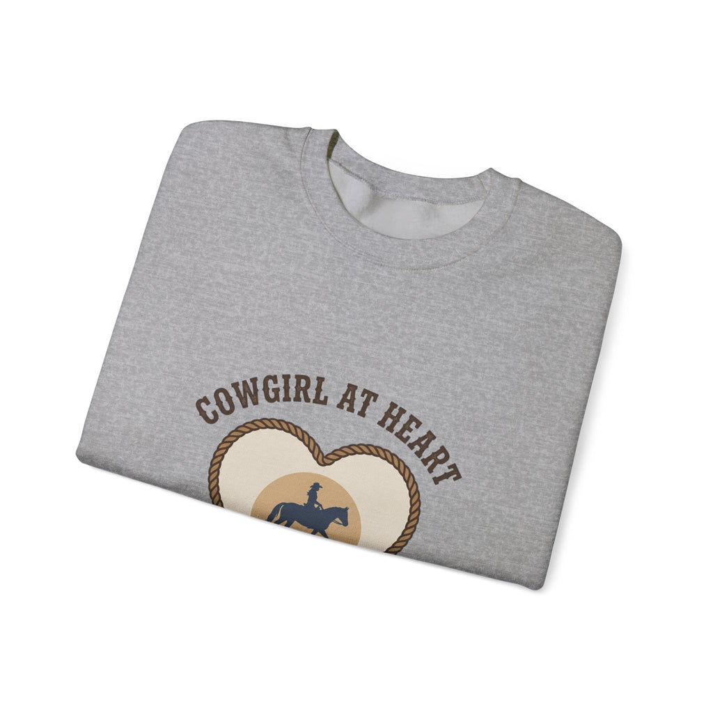 Cowgirl at Heart Sweatshirt | western rustic prairie, rodeo vintage