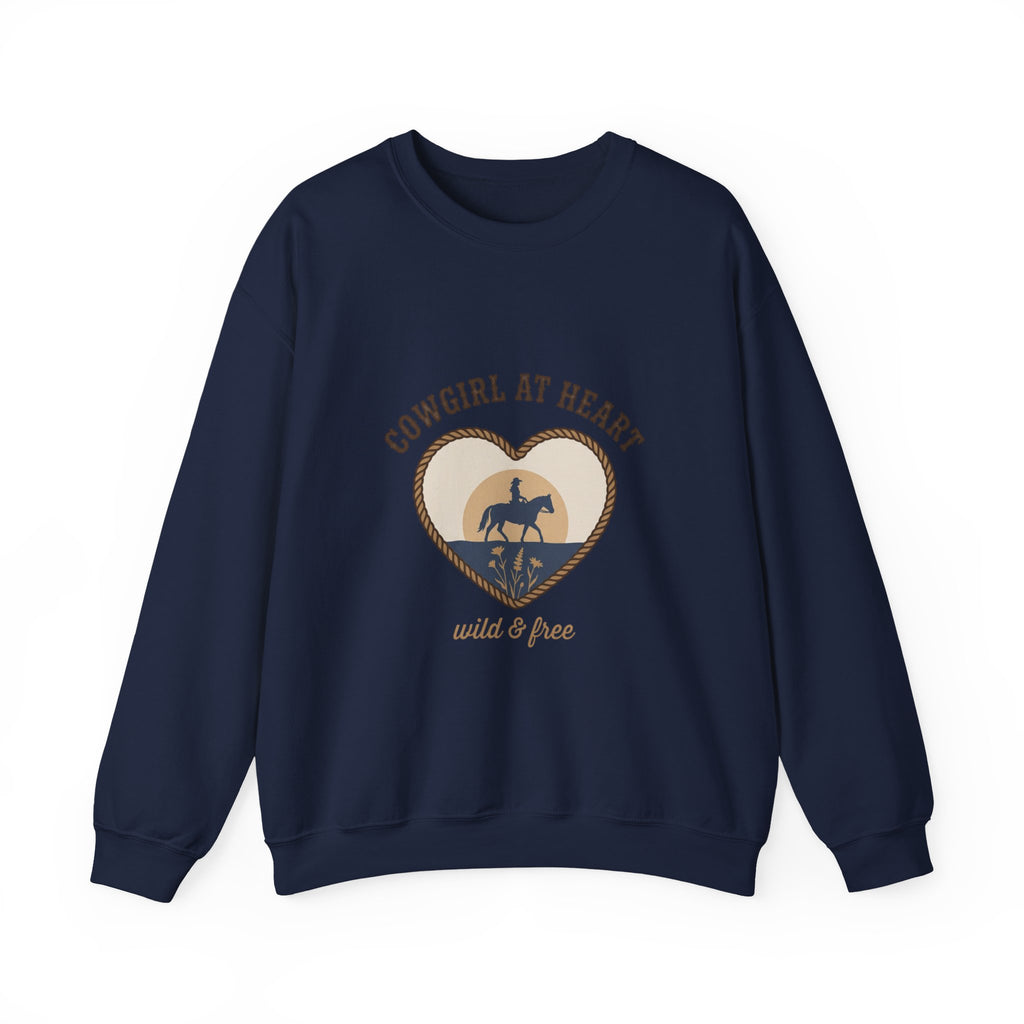 Cowgirl at Heart Sweatshirt | western rustic prairie, rodeo vintage