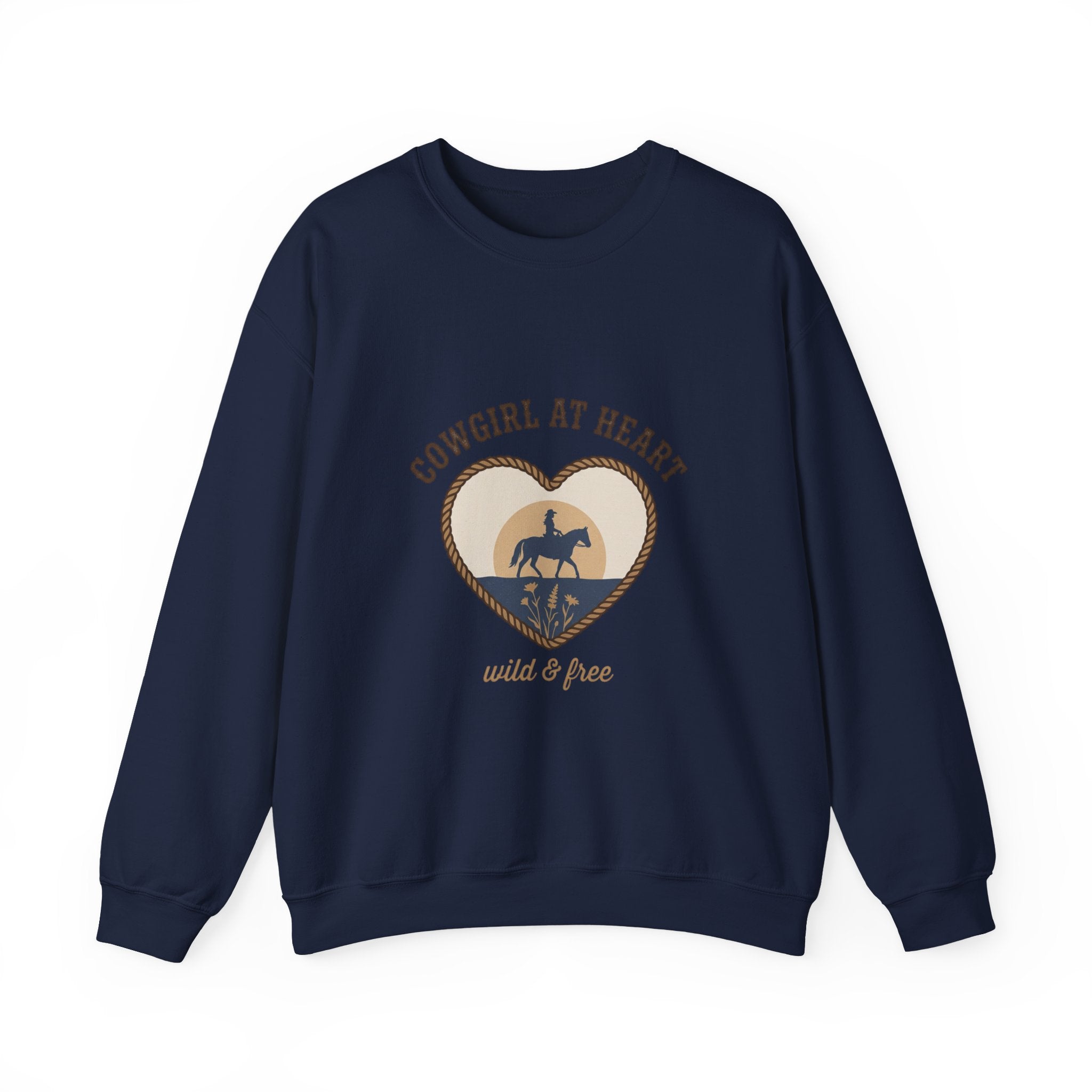 Cowgirl at Heart Sweatshirt | western rustic prairie, rodeo vintage
