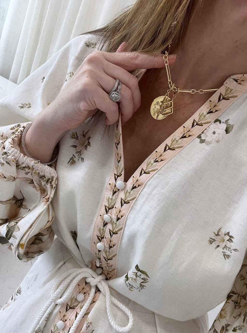 Slender Initial with Diamond - Clasp Charm