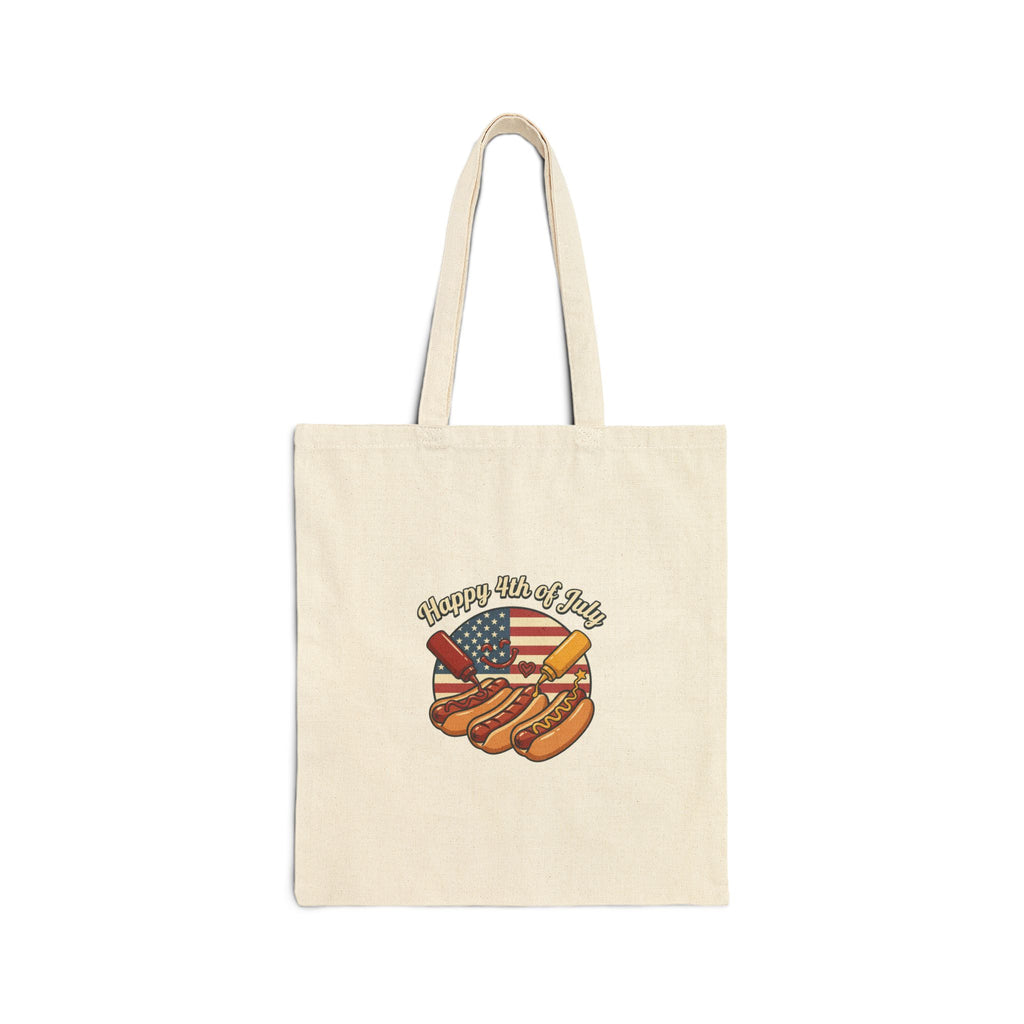 Faith & Freedom Hot Dog Americana Tote, 4th of July Patriotic Vintage