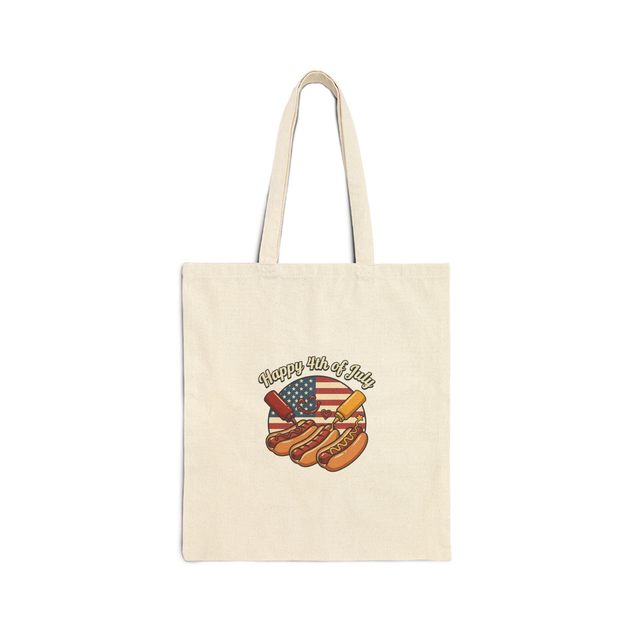 Faith & Freedom Hot Dog Americana Tote, 4th of July Patriotic Vintage
