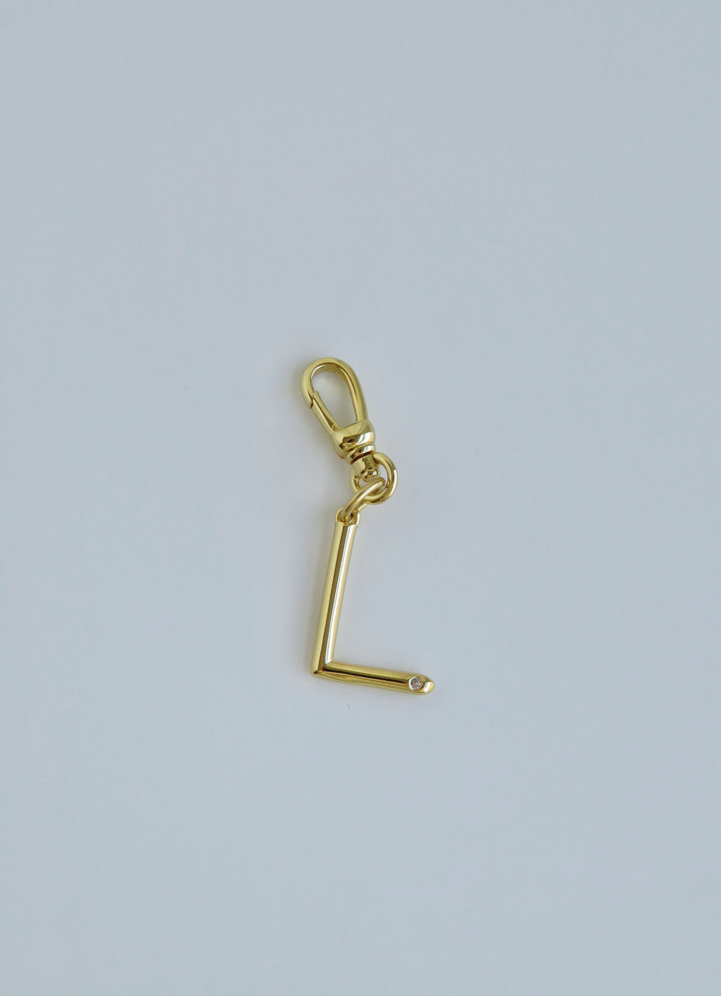 Slender Initial with Diamond - Clasp Charm