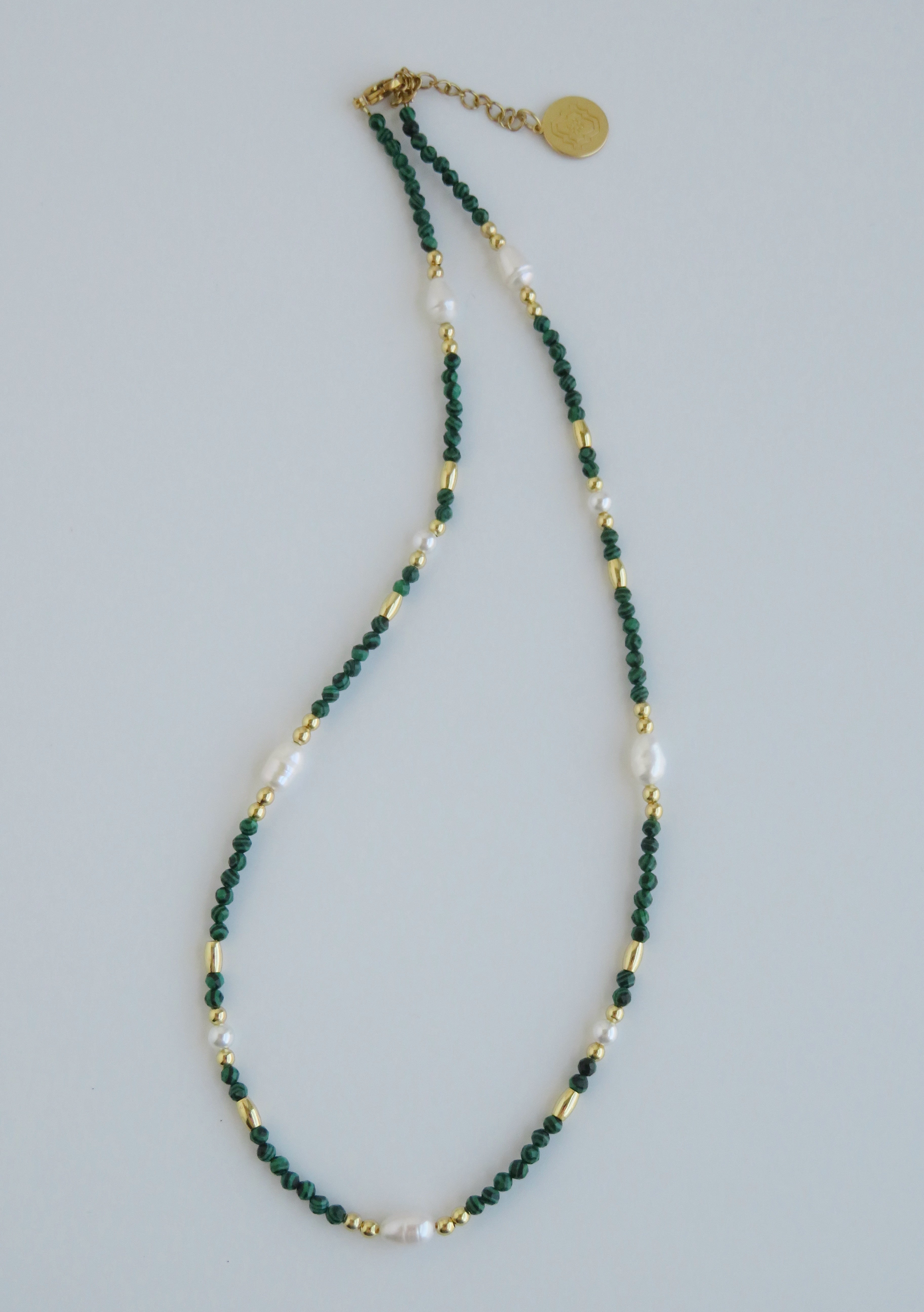 Beaded Malachite Pearl Wrap Bracelet - Necklace