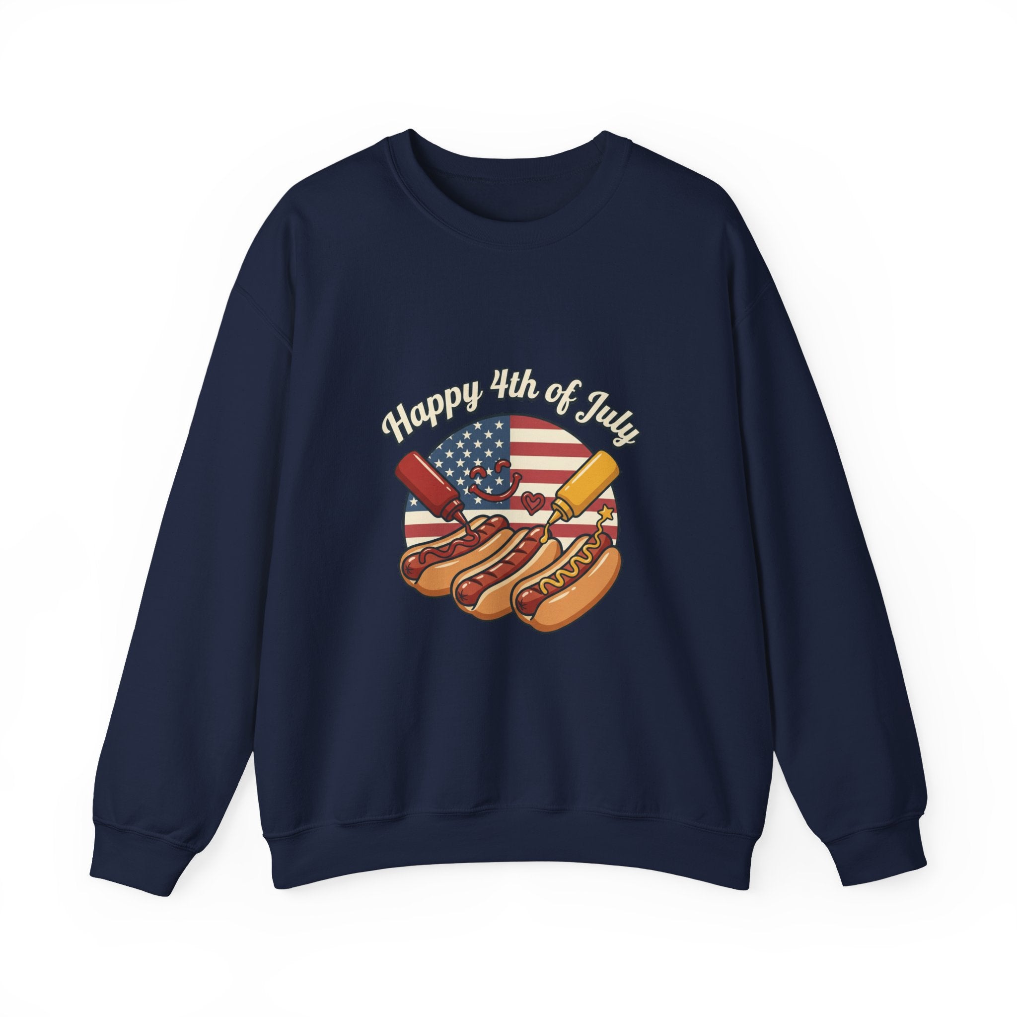 Faith & Freedom Retro July 4th Hot Dogs Sweatshirt | Vintage Americana, Patriotic