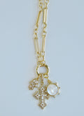 Love. Protection & Blessings of Goodness Charm Cluster Necklace - Figaro Link