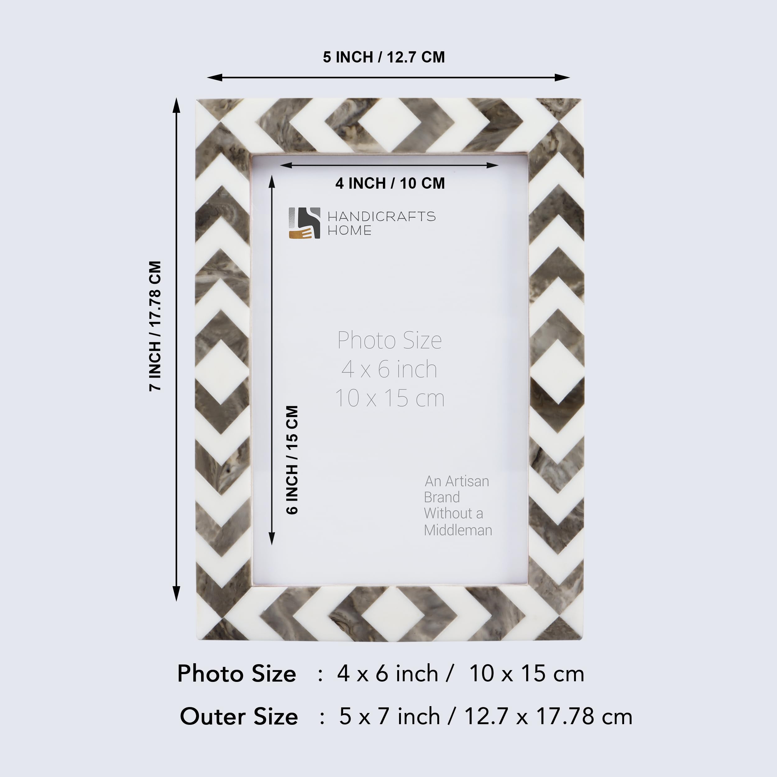 Picture Frame Lisbon Cortica Collection Resin Inlay Brown & White – 3 sizes(Pack of 2)