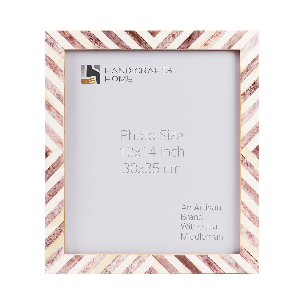 Poster Frames Chevron Collection Bone Inlay, Brown, 5 Sizes